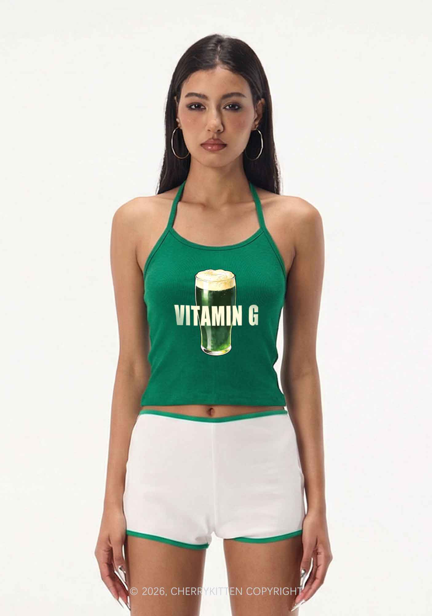 Vitamin G St Patricks Y2K Halter Neck Cami Cherrykitten - Image 2