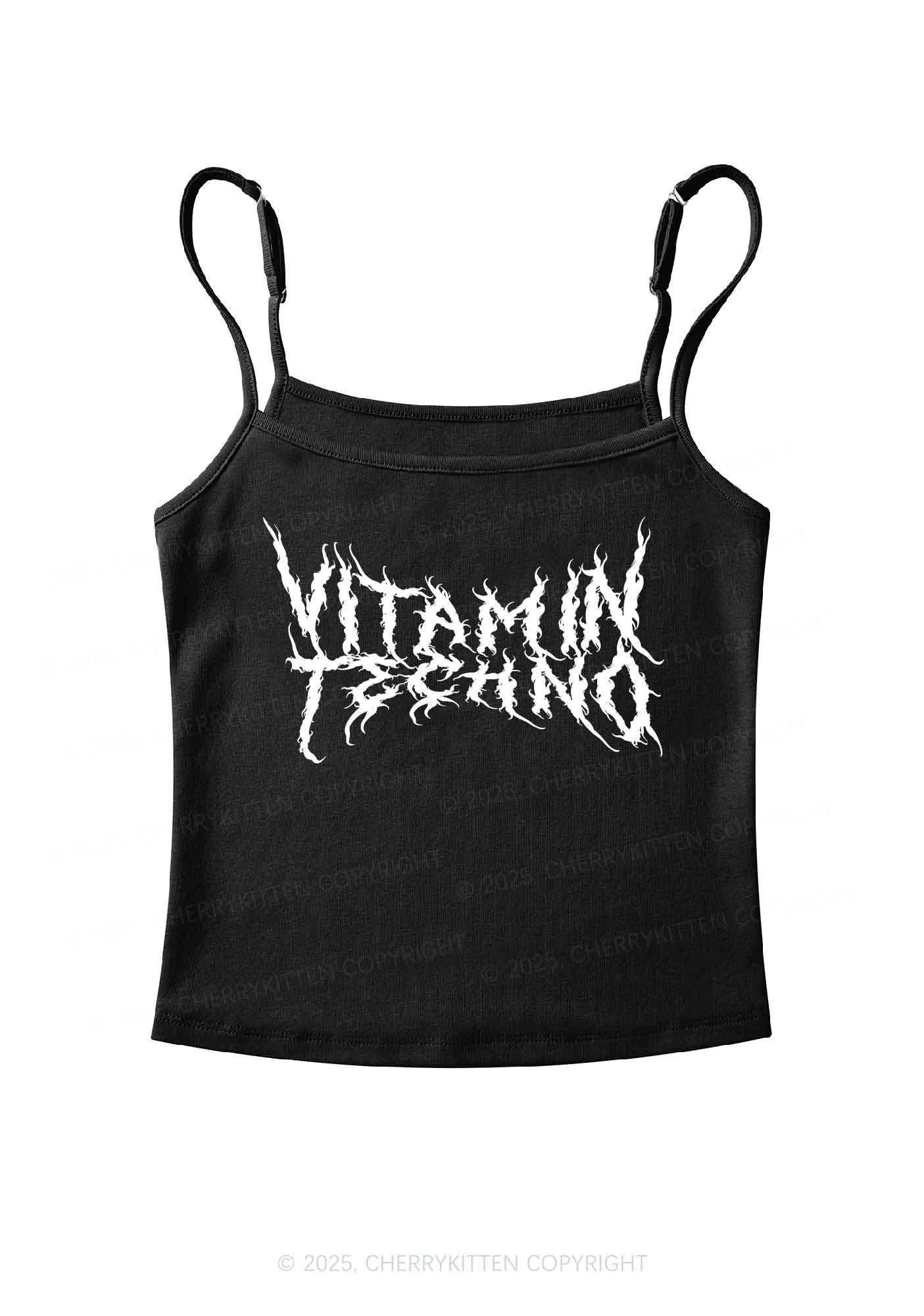 Vitamin Techno Y2K Spaghetti Strap Cami Cherrykitten - Image 3