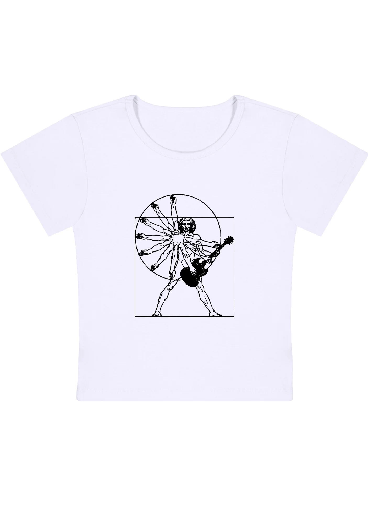 Vitruvian Man Guitar Y2K Baby Tee - Image 3