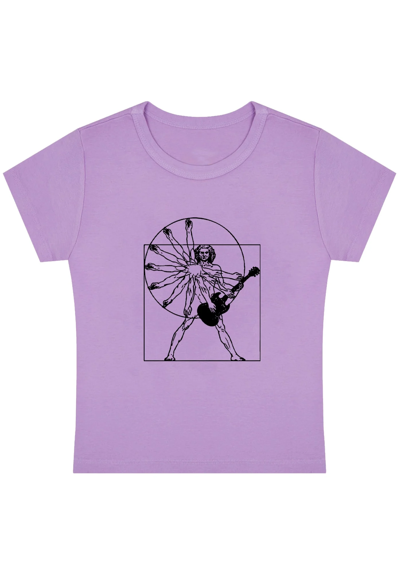 Vitruvian Man Guitar Y2K Baby Tee - Image 4