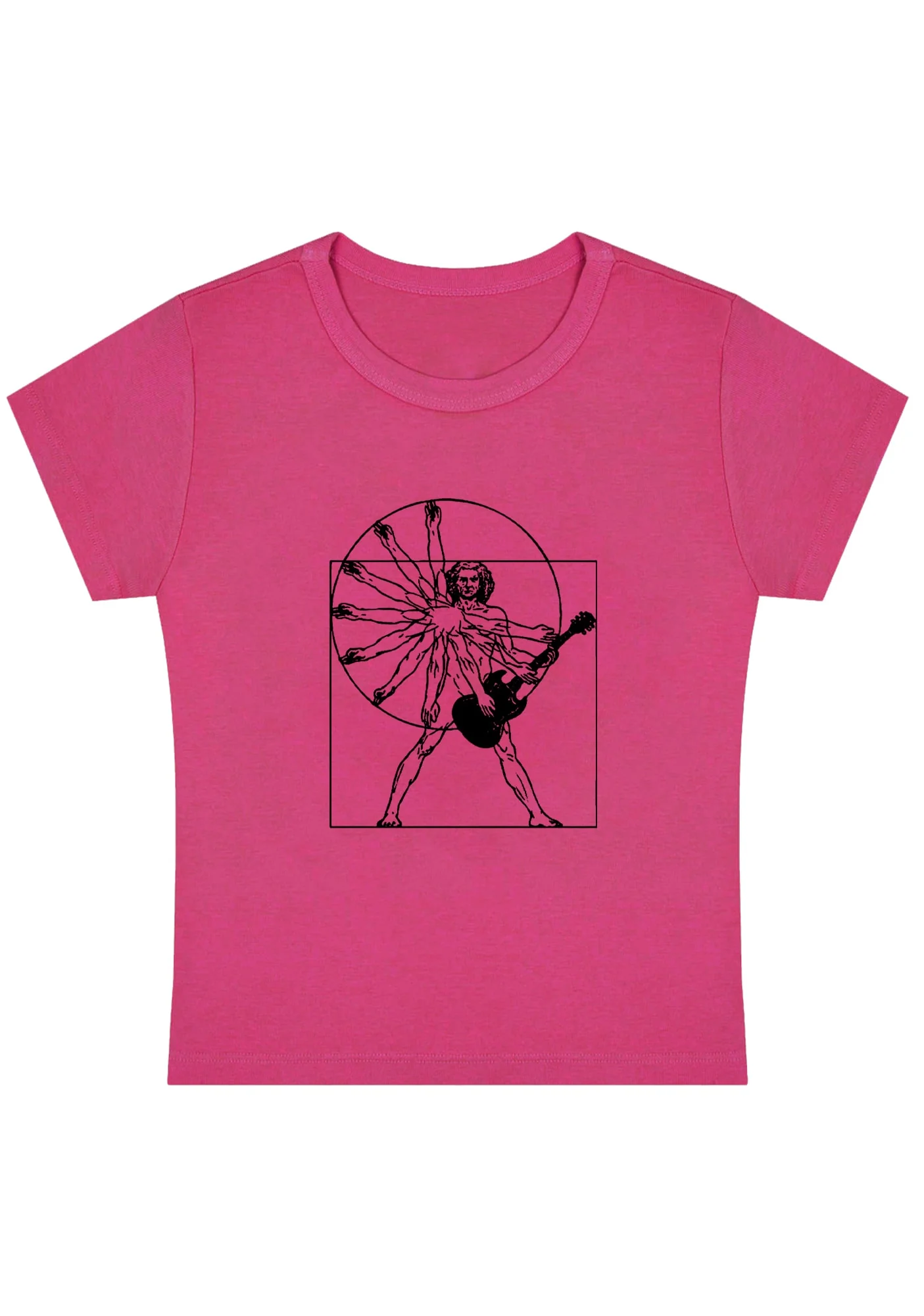 Vitruvian Man Guitar Y2K Baby Tee - Image 5