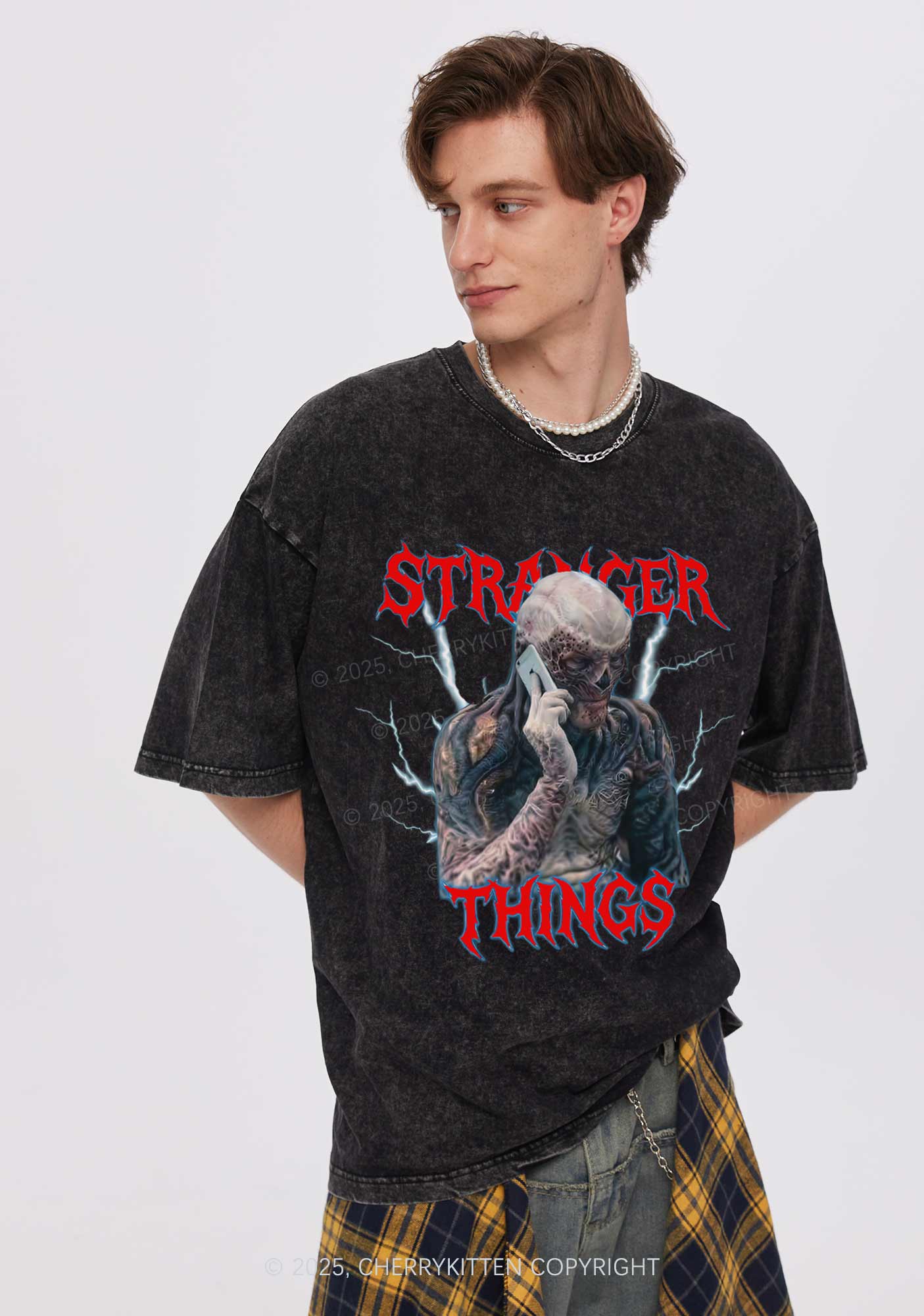 VN On Call Y2K Shirts Washed Tee Cherrykitten - Image 2