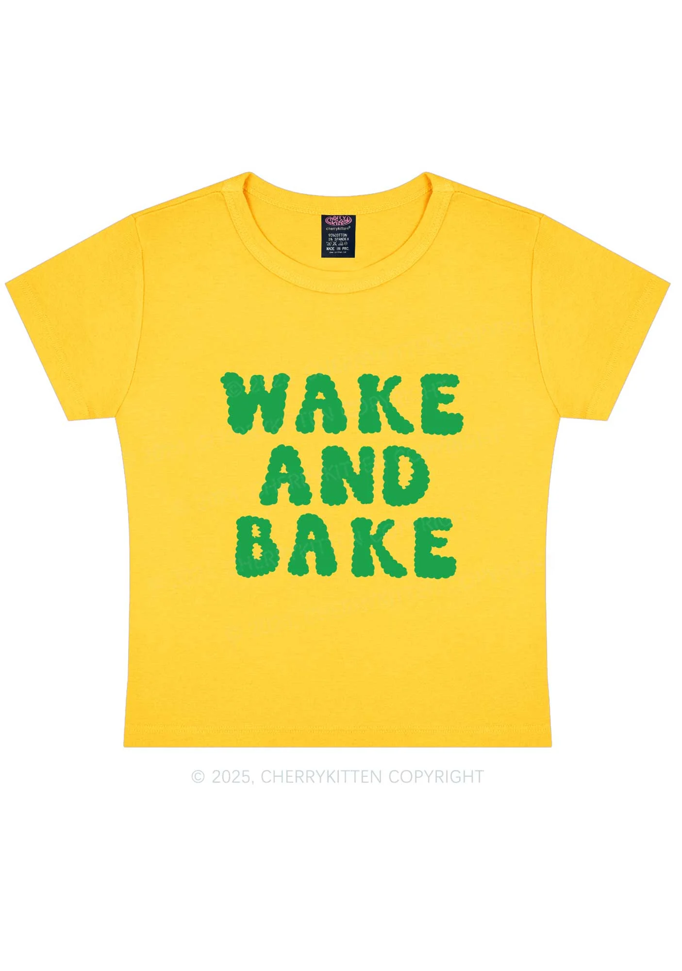 Wake And Bake Y2K Baby Tee Cherrykitten - Image 4