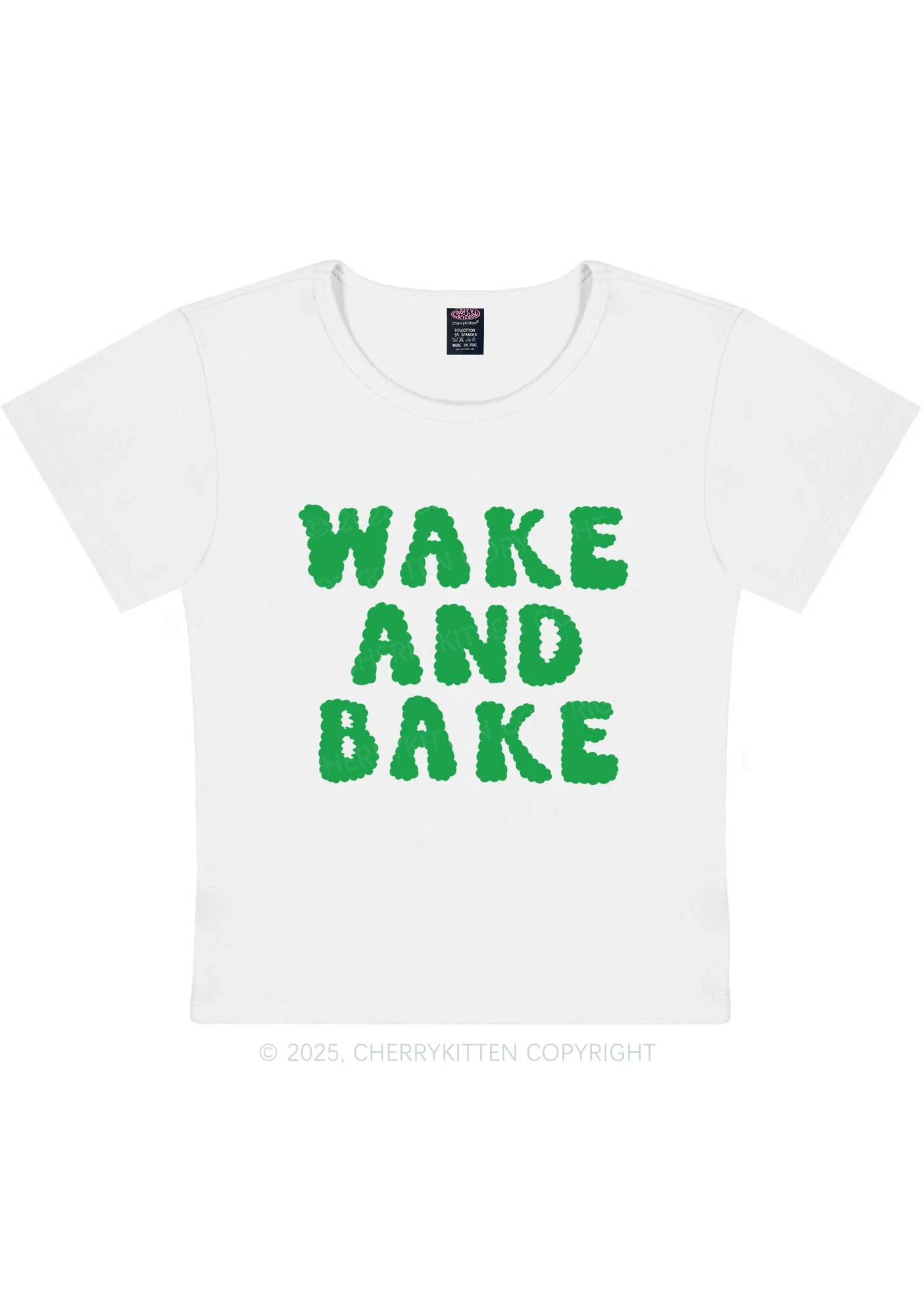Wake And Bake Y2K Baby Tee Cherrykitten - Image 5