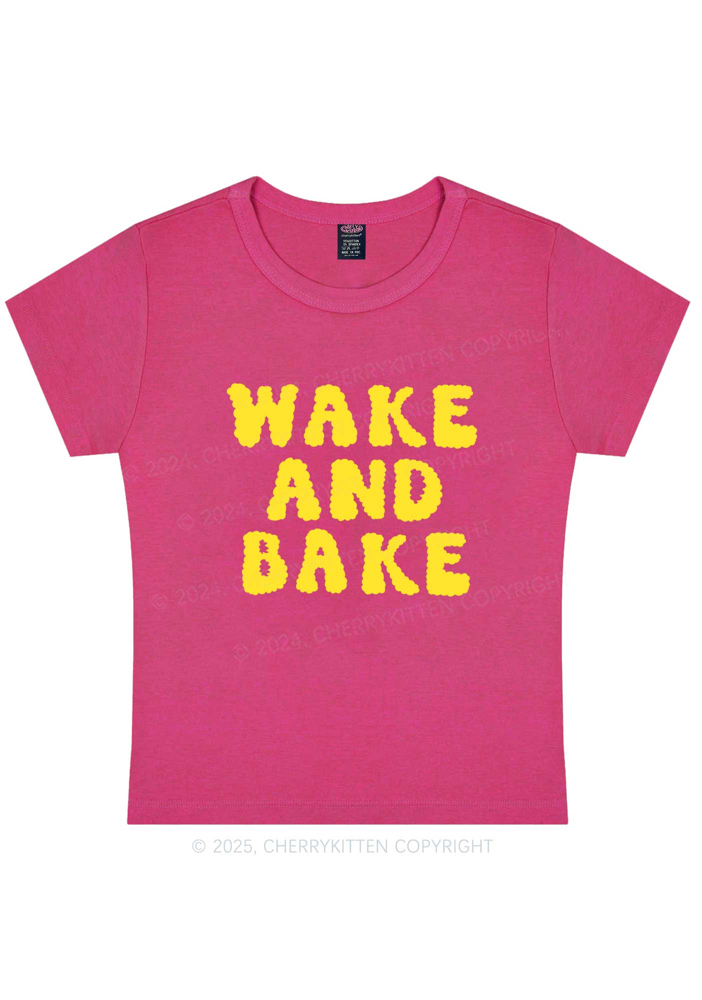 Wake And Bake Y2K Baby Tee Cherrykitten - Image 6