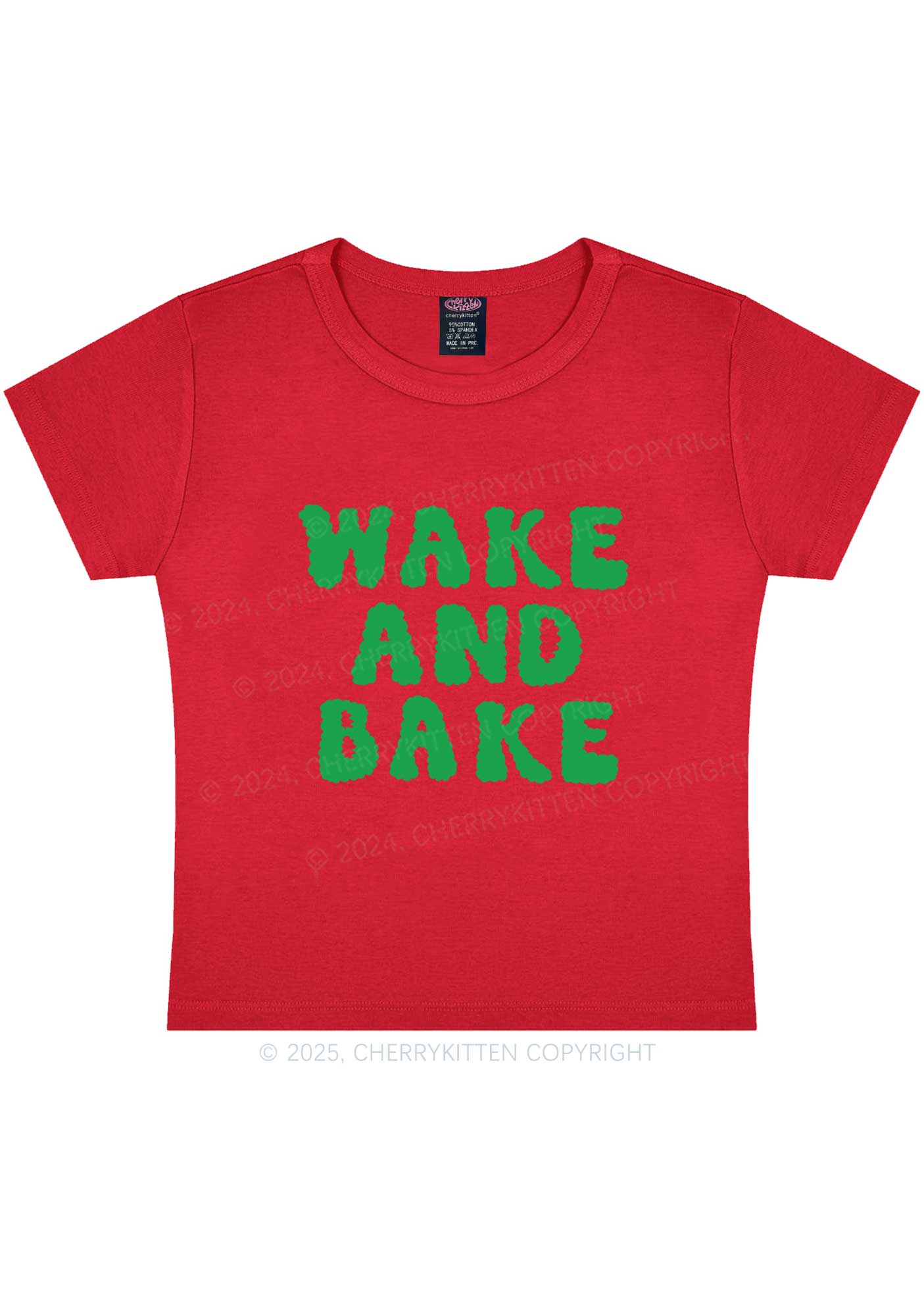 Wake And Bake Y2K Baby Tee Cherrykitten - Image 8