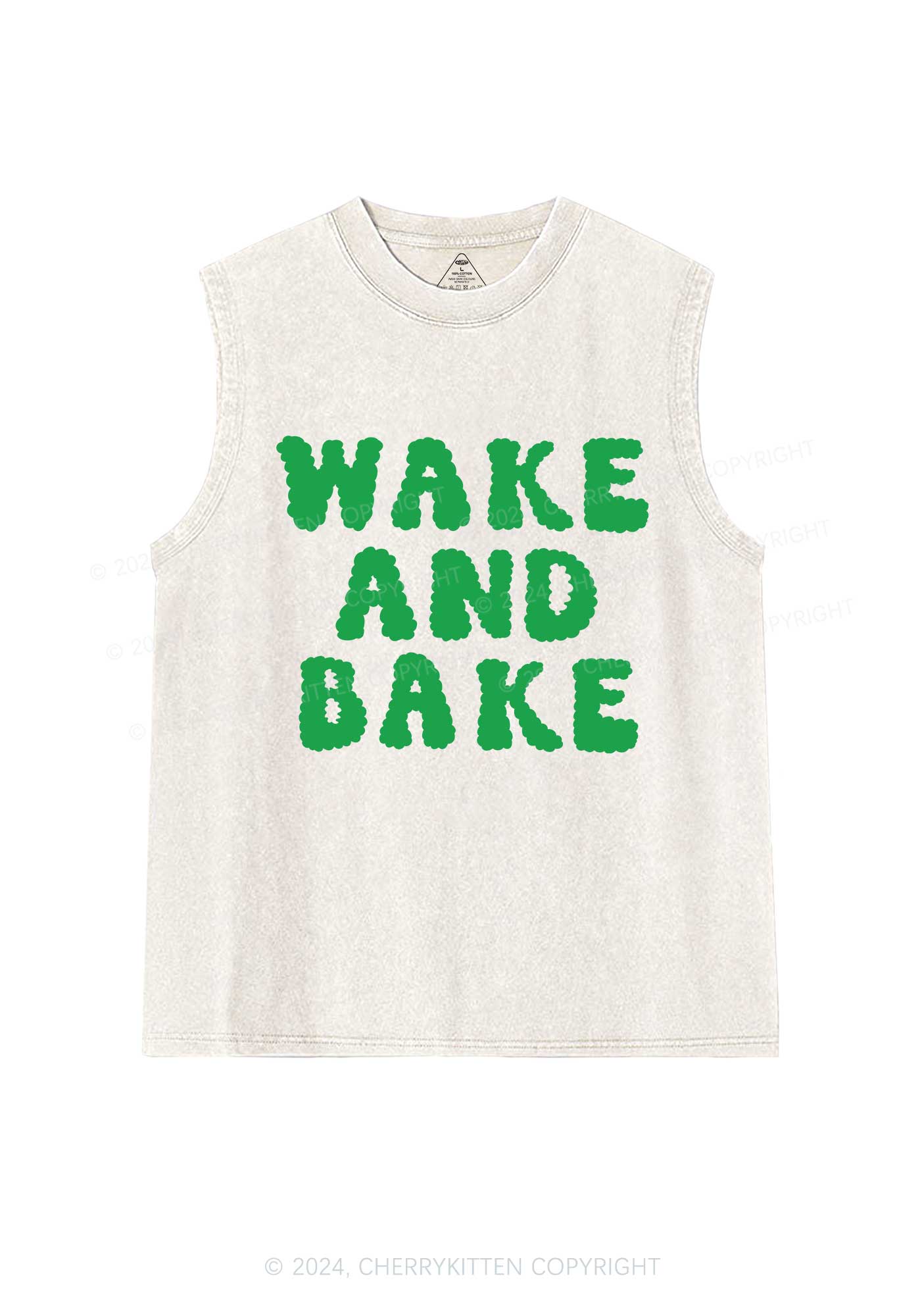 Wake And Bake Y2K Washed Tank Cherrykitten - Image 3
