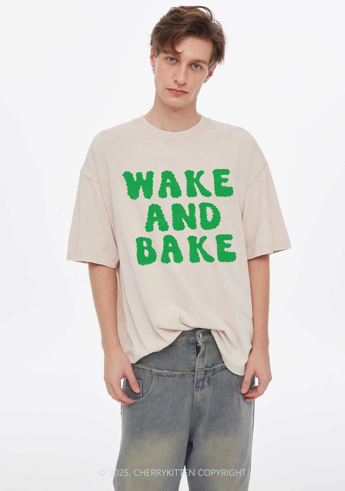 Wake And Bake Y2K Washed Tee Cherrykitten - Image 2
