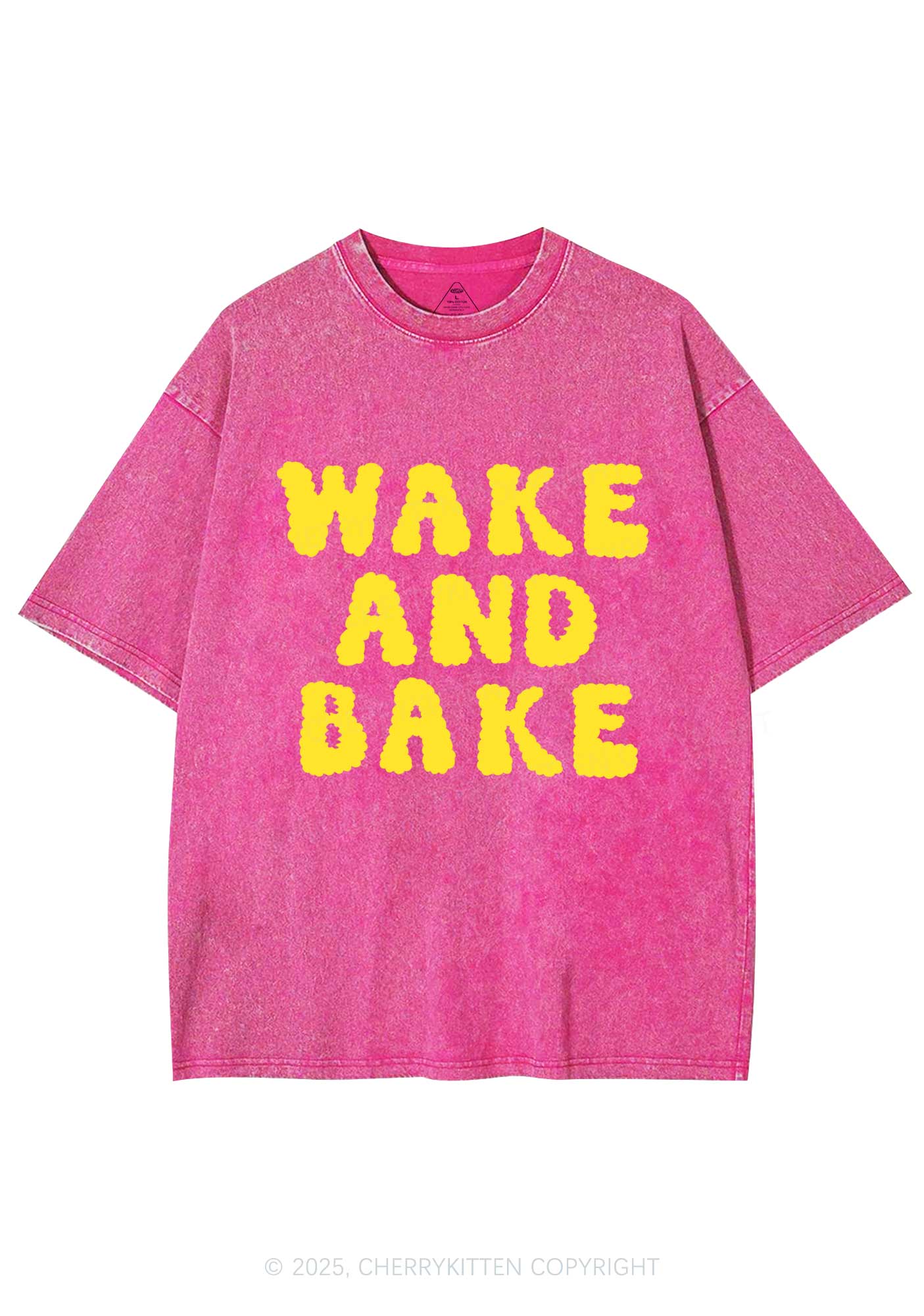 Wake And Bake Y2K Washed Tee Cherrykitten - Image 3