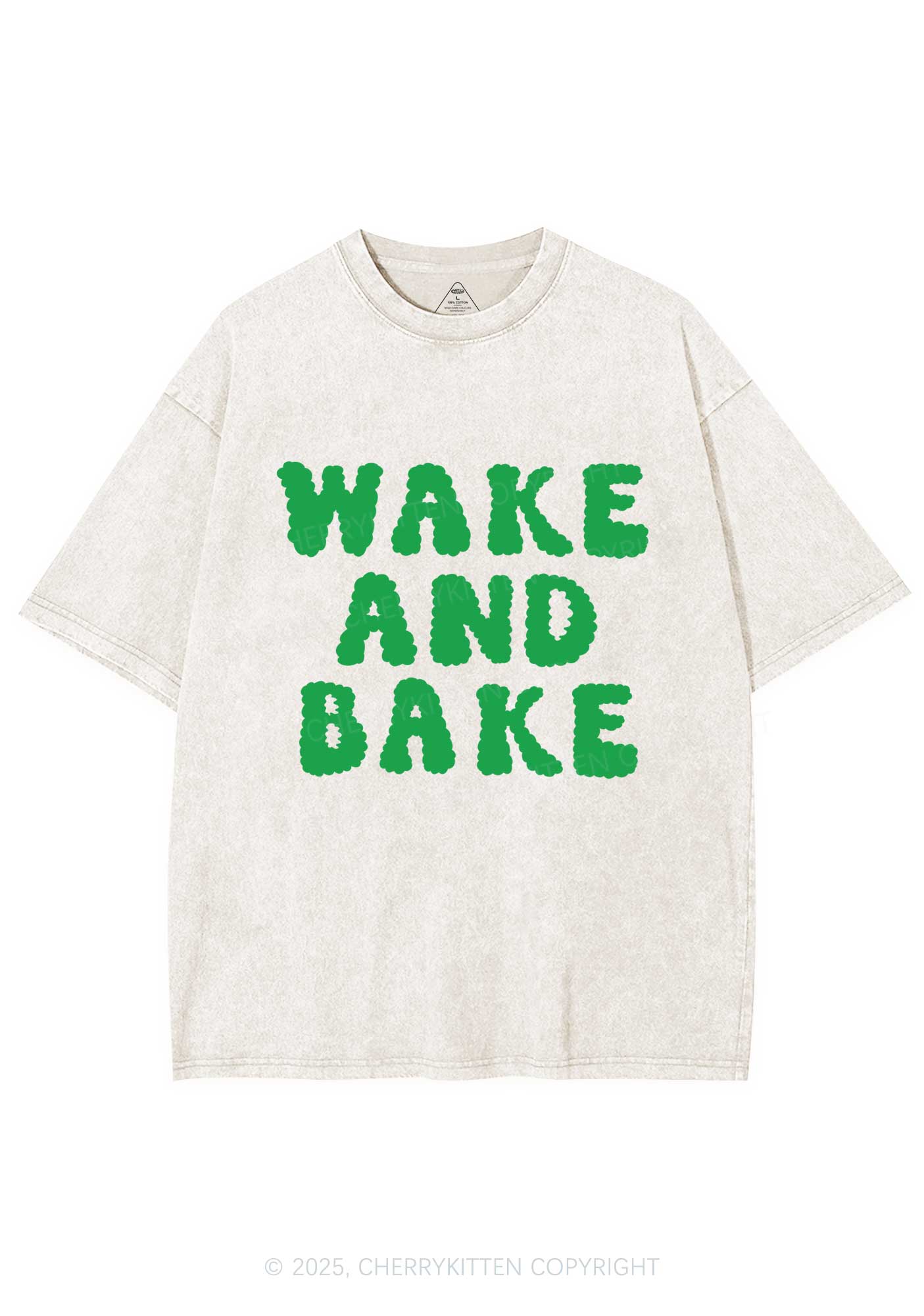 Wake And Bake Y2K Washed Tee Cherrykitten - Image 4
