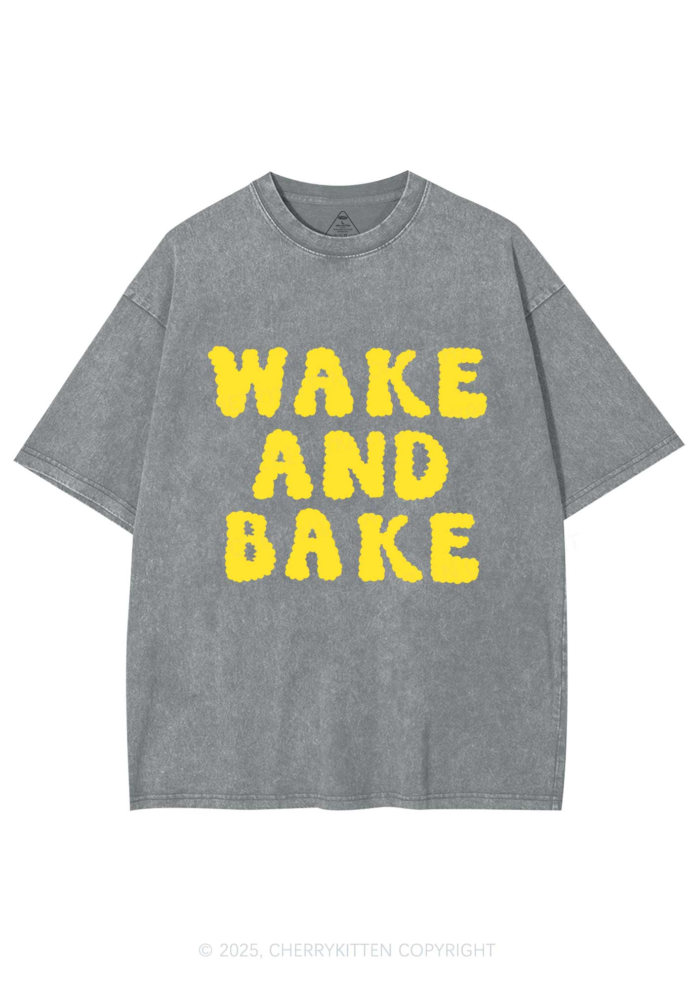 Wake And Bake Y2K Washed Tee Cherrykitten - Image 7