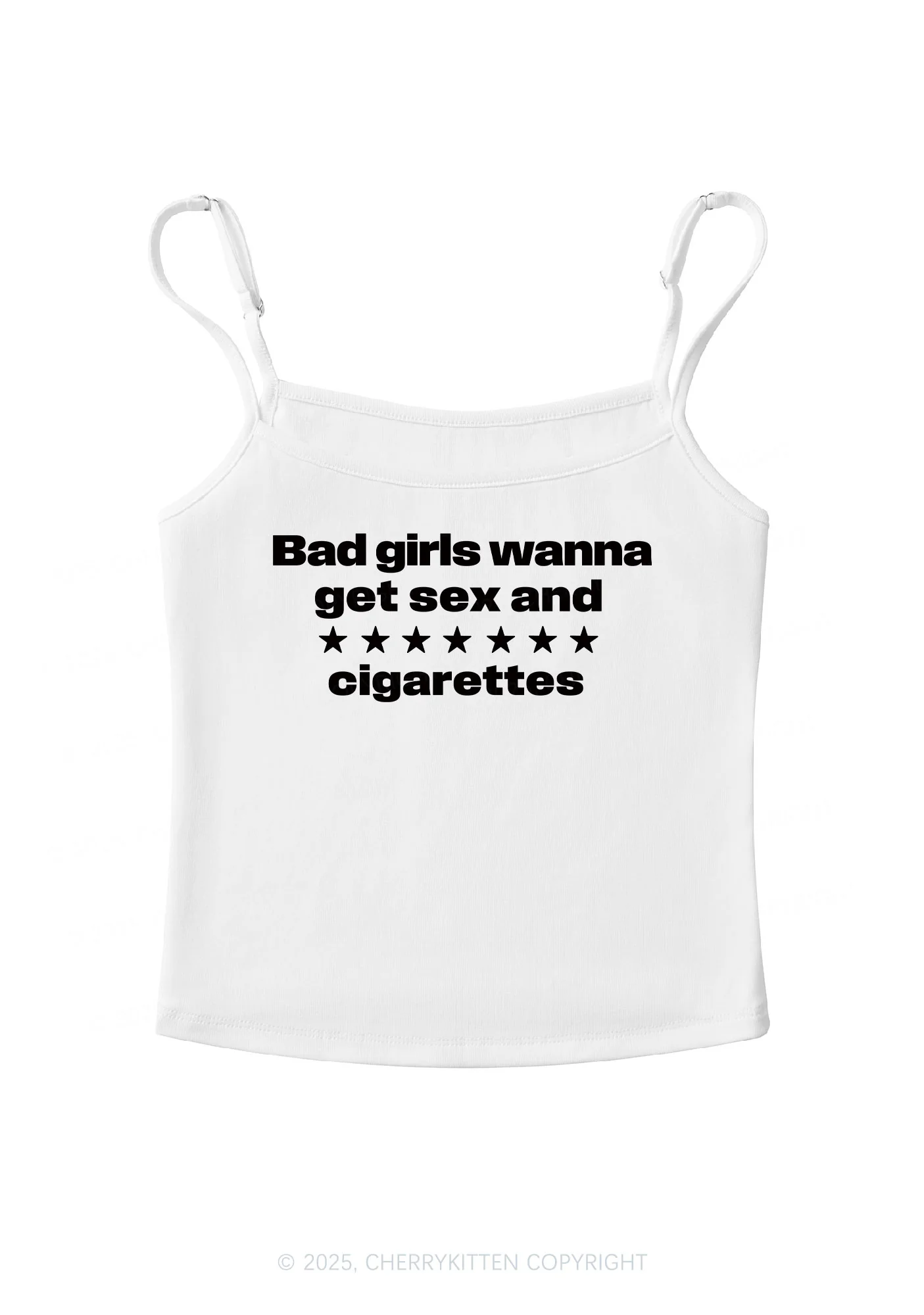 Bad Girls Wanna Cigarettes Y2K Spaghetti Strap Cami Cherrykitten - Image 3
