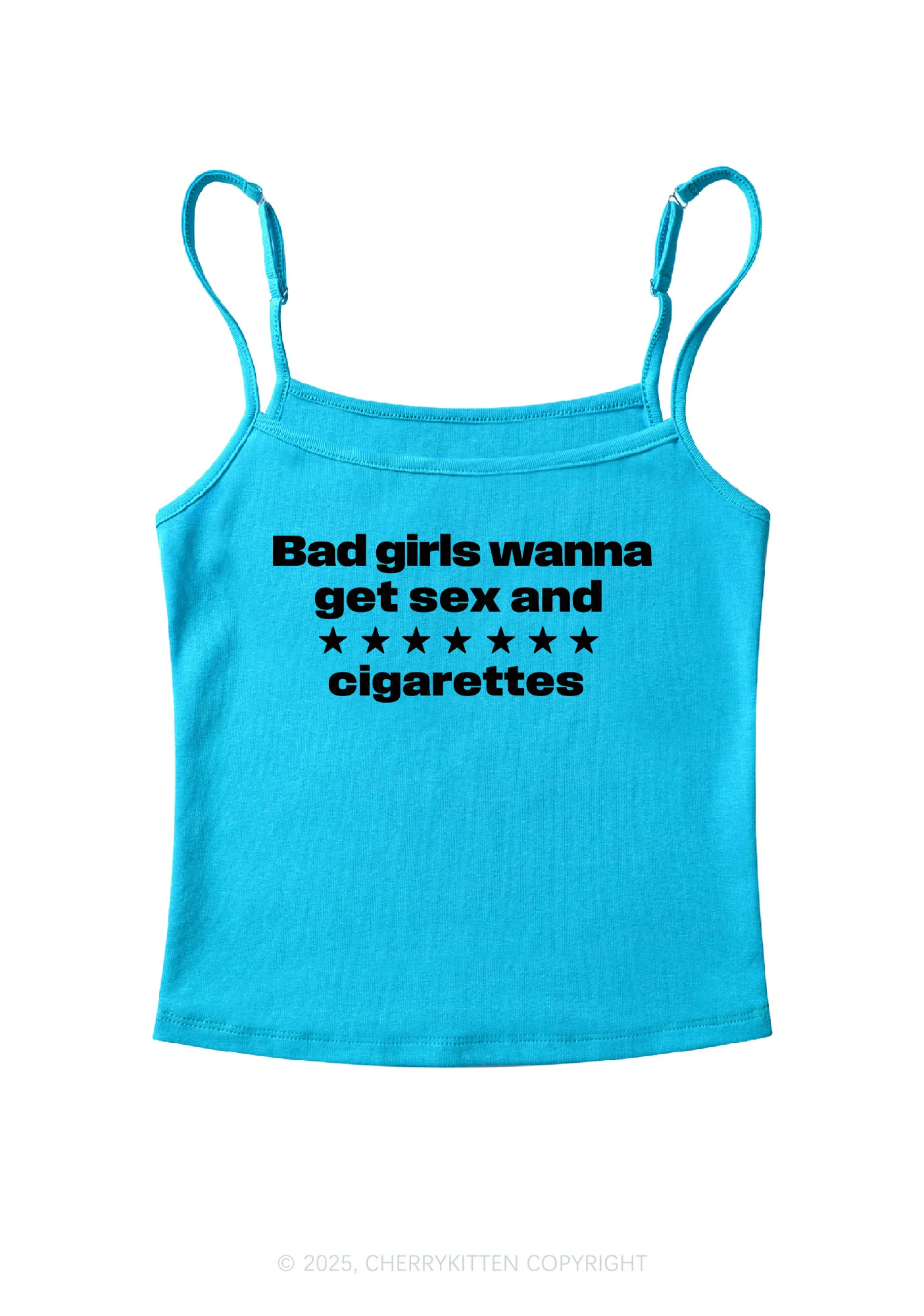 Bad Girls Wanna Cigarettes Y2K Spaghetti Strap Cami Cherrykitten - Image 6