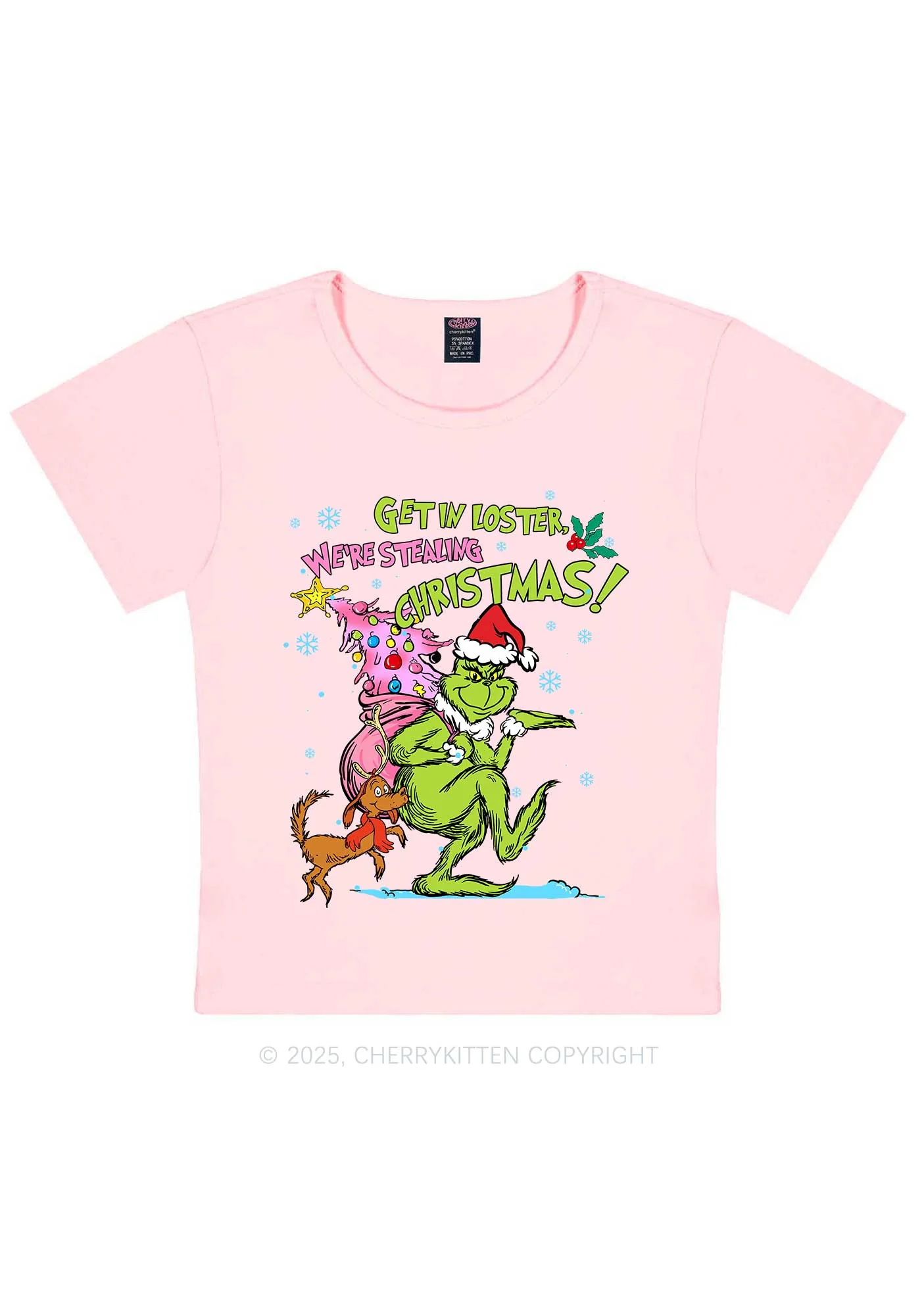 We Are Stealing Christmas Y2K Baby Tee Cherrykitten - Image 11