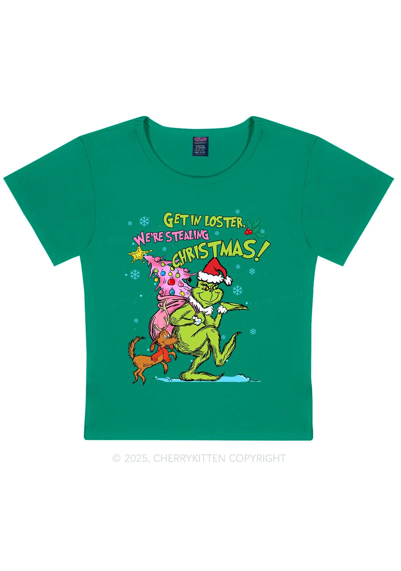 We Are Stealing Christmas Y2K Baby Tee Cherrykitten - Image 12