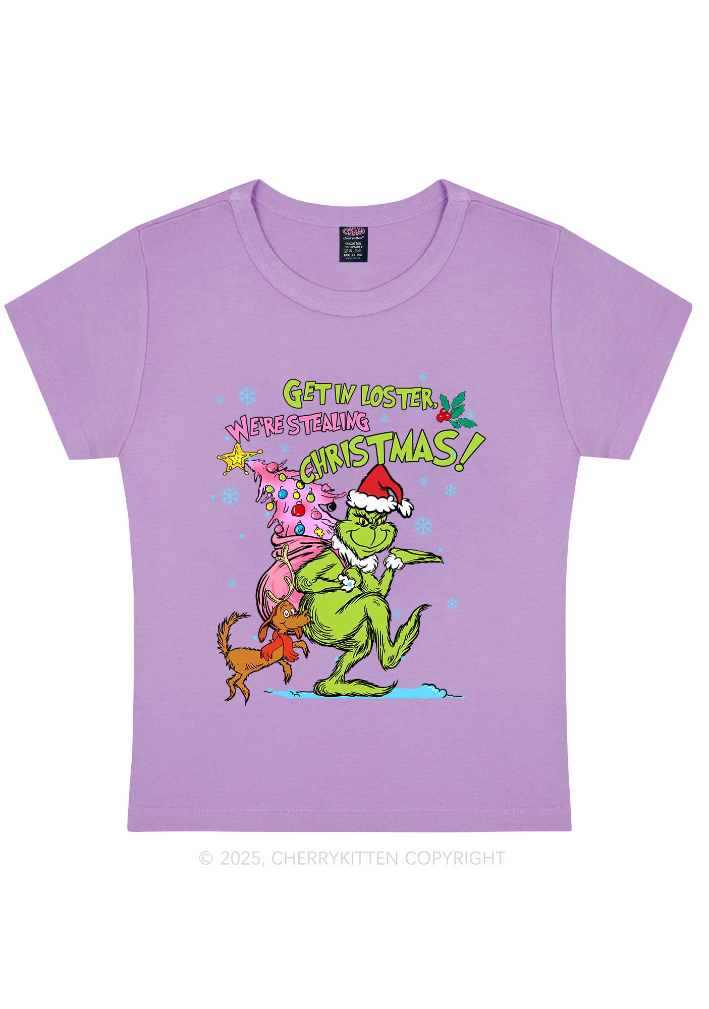 We Are Stealing Christmas Y2K Baby Tee Cherrykitten - Image 5
