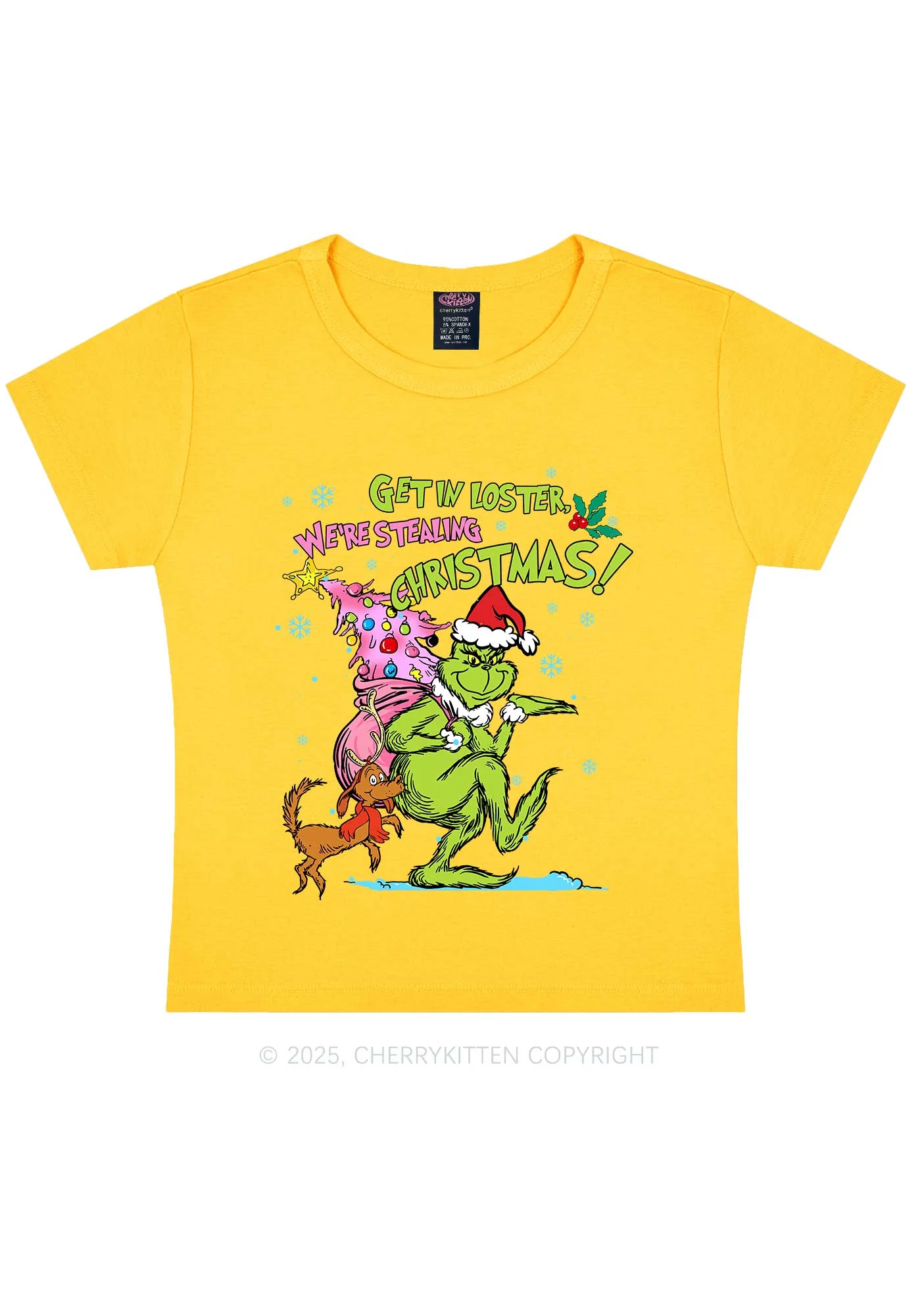 We Are Stealing Christmas Y2K Baby Tee Cherrykitten - Image 8