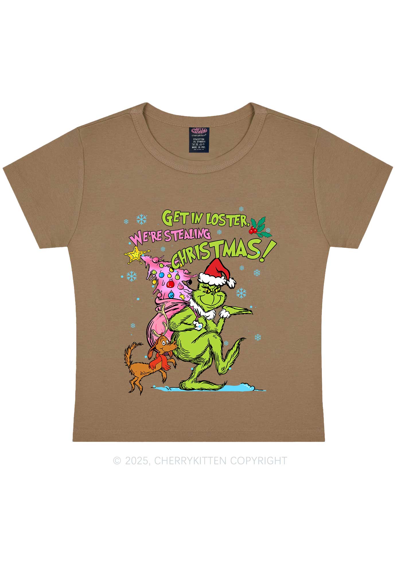 We Are Stealing Christmas Y2K Baby Tee Cherrykitten - Image 9