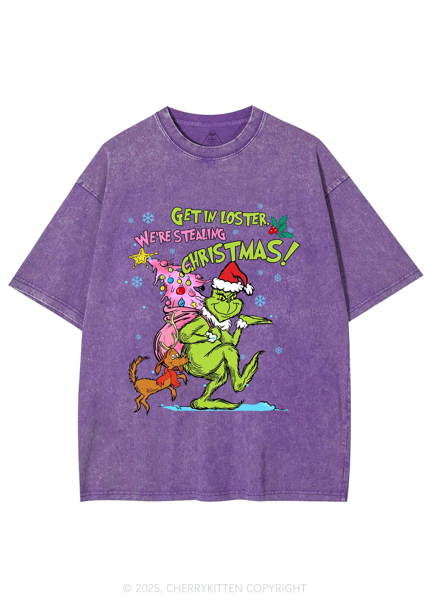 We Are Stealing Christmas Y2K Shirts Washed Tee Cherrykitten - Image 4