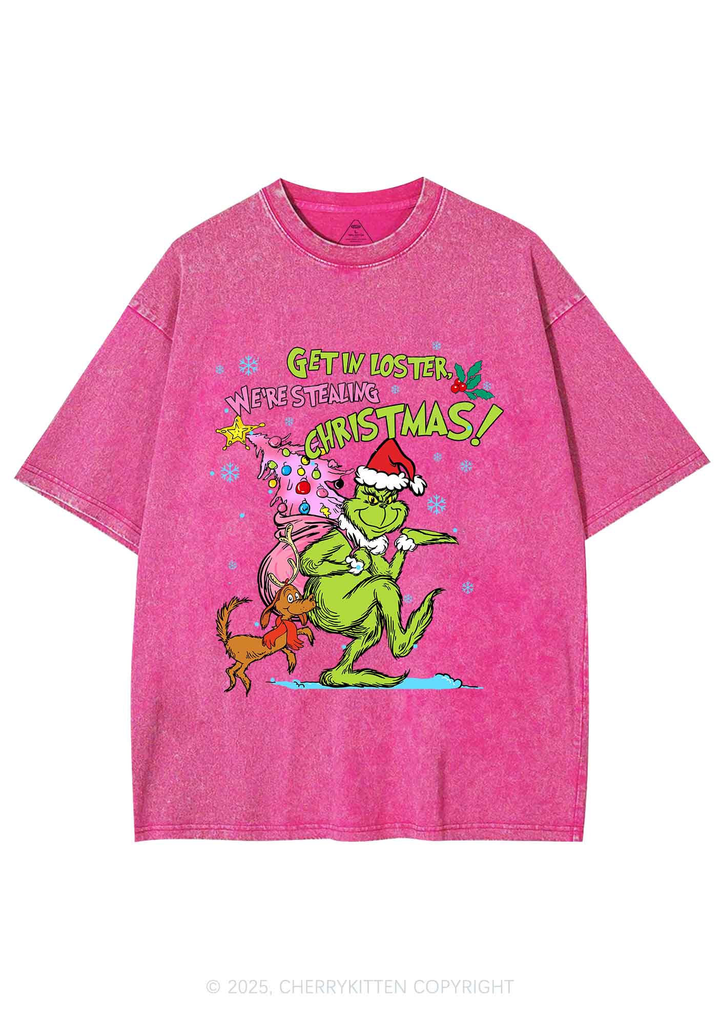 We Are Stealing Christmas Y2K Shirts Washed Tee Cherrykitten - Image 5