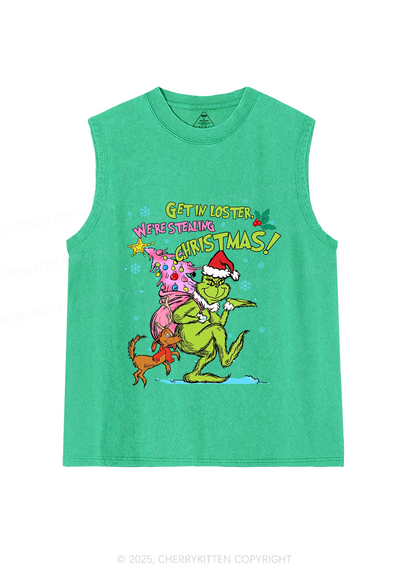 We Are Stealing Christmas Y2K Washed Muscle Tank Cherrykitten - Image 7
