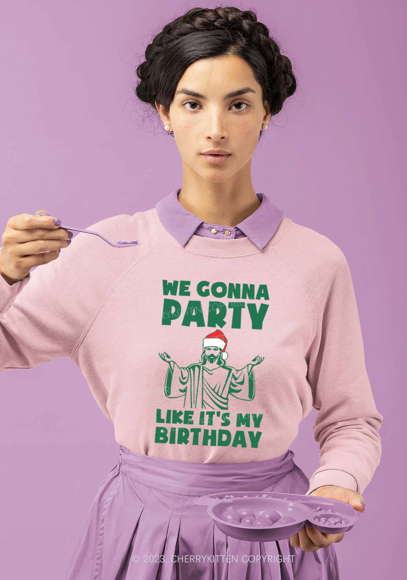 We Gonna Party Christmas Y2K Sweatshirt Cherrykitten - Image 2