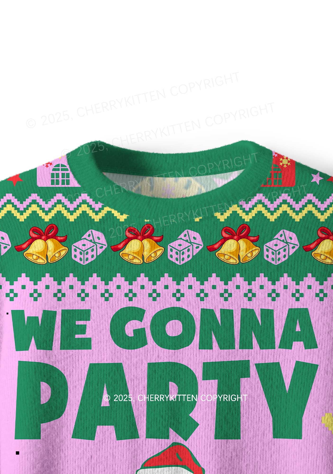 We Gonna Party Y2K Christmas Knit Sweatshirt Cherrykitten - Image 4