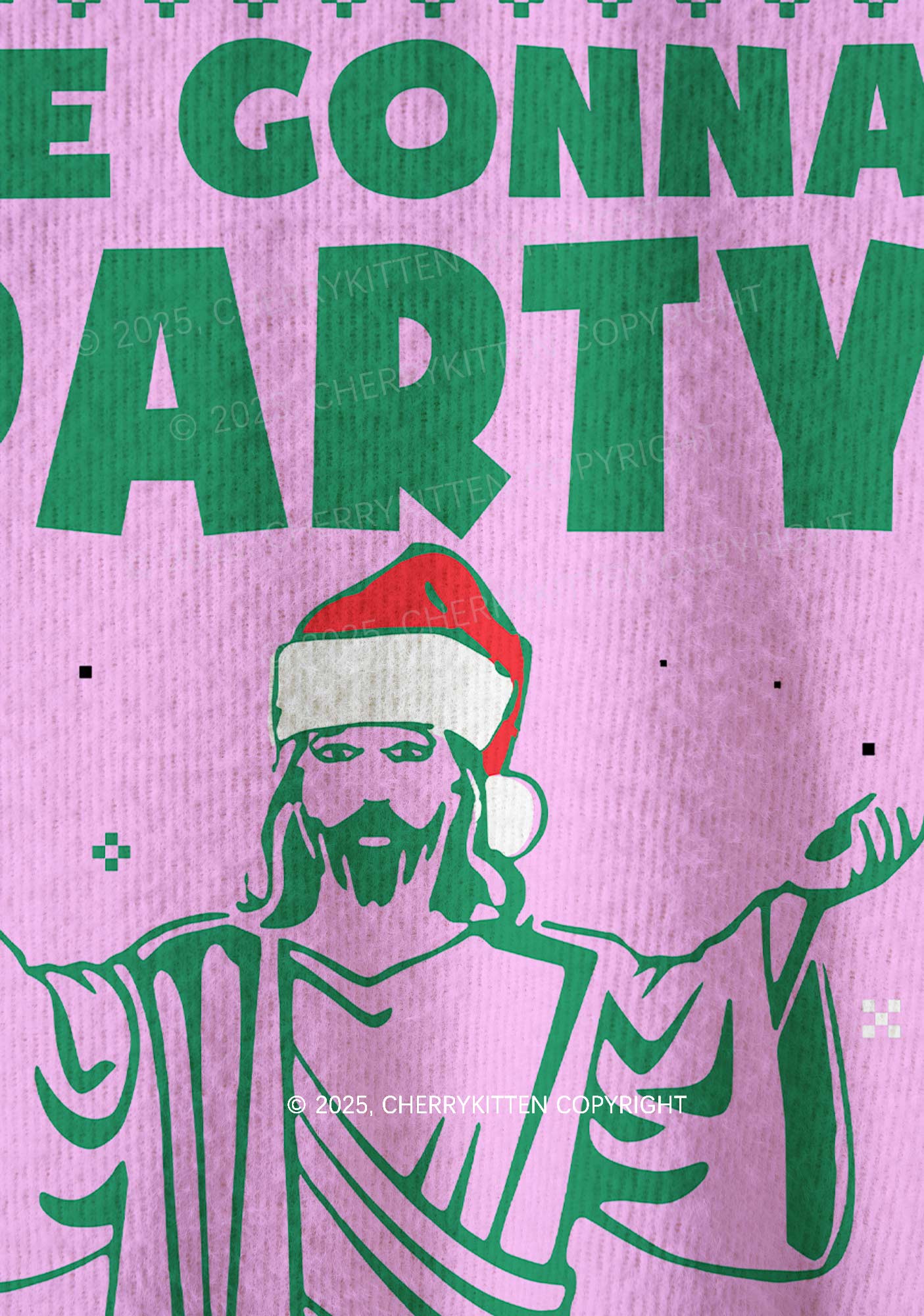 We Gonna Party Y2K Christmas Knit Sweatshirt Cherrykitten - Image 5