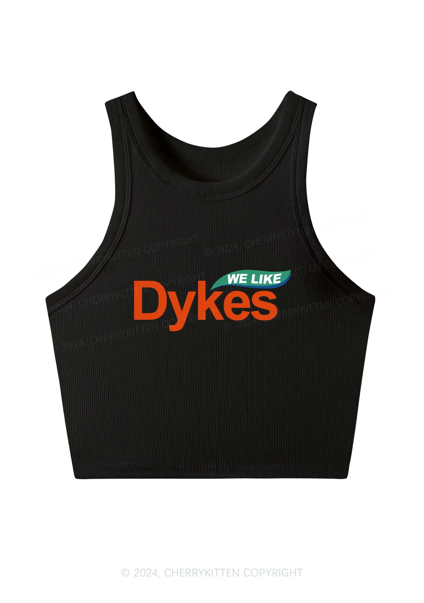 We Like Dykes Y2K Crop Tank Top Cherrykitten - Image 2
