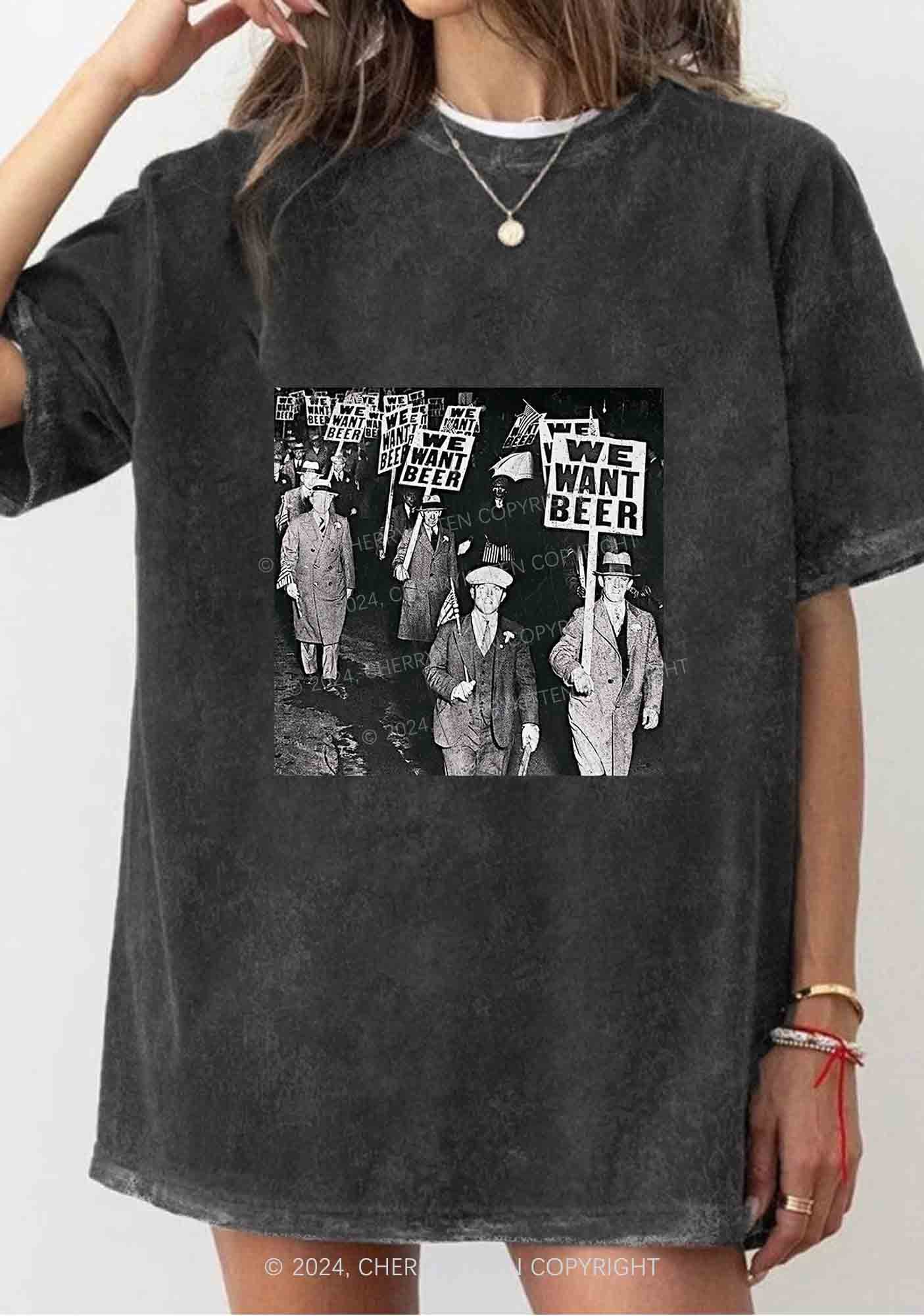 We Want Beer Y2K Washed Tee Cherrykitten - Image 2