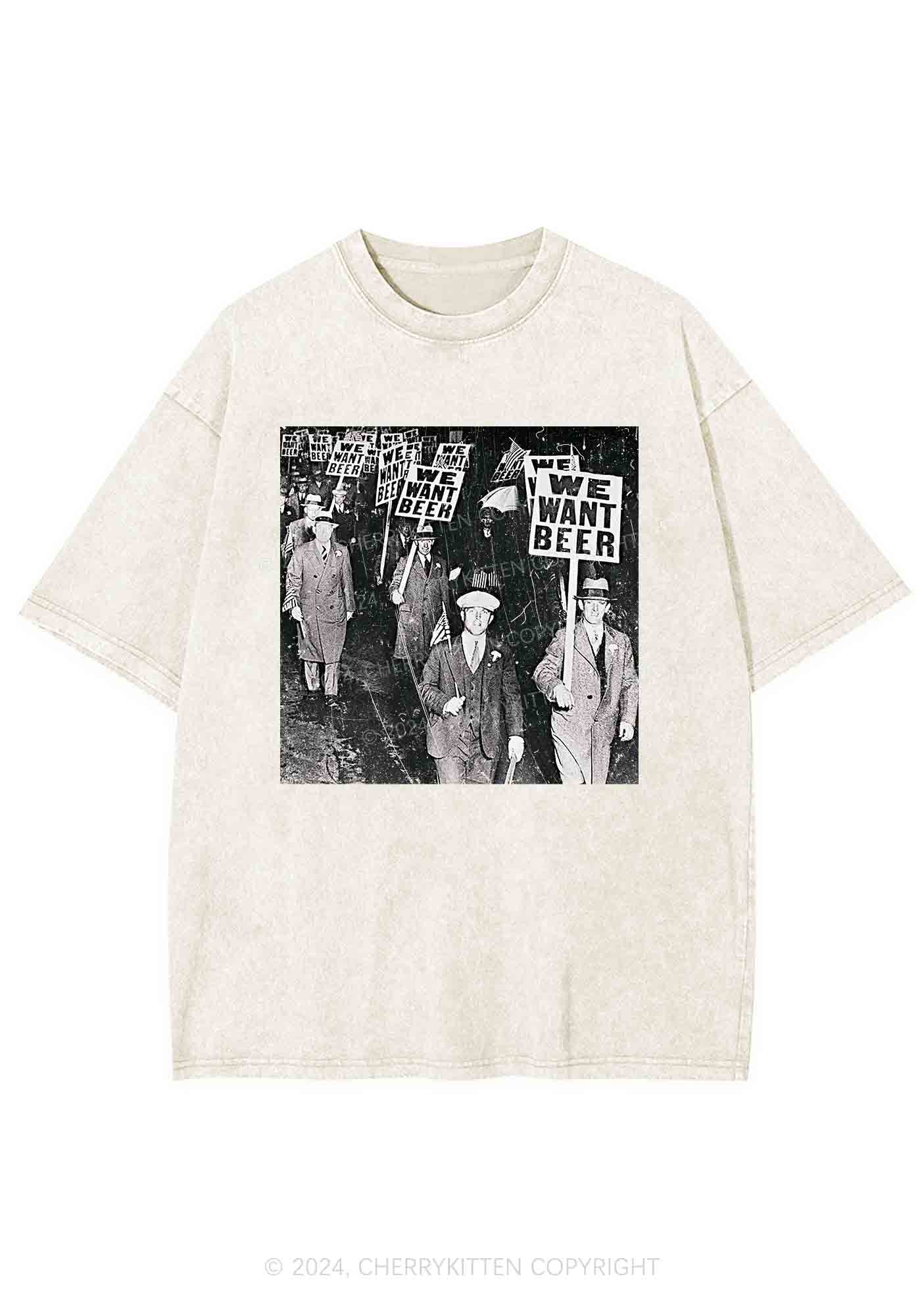 We Want Beer Y2K Washed Tee Cherrykitten - Image 3