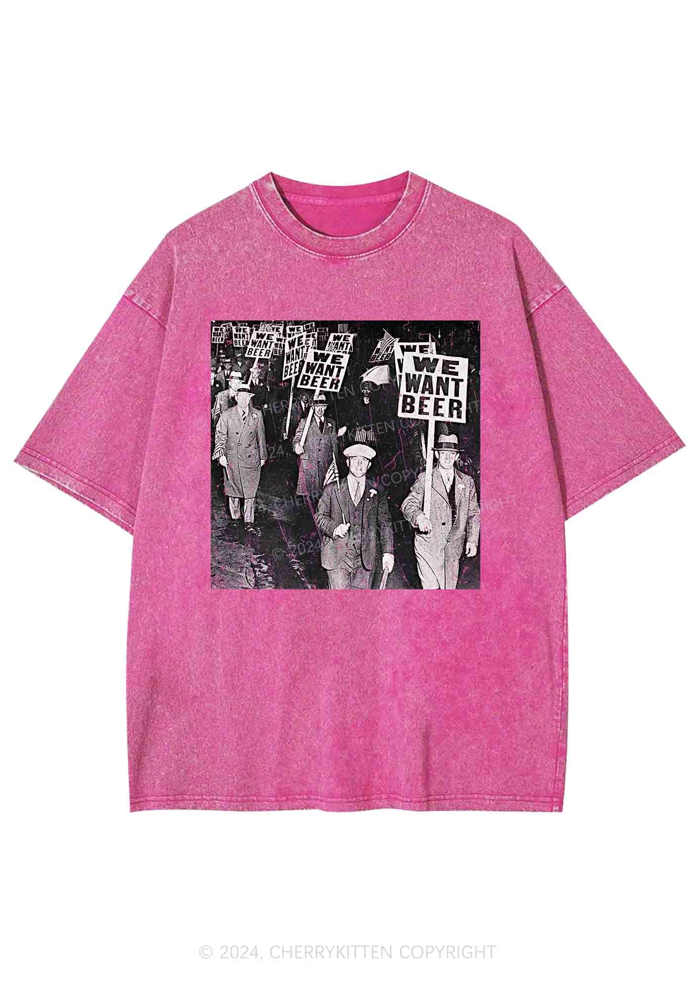 We Want Beer Y2K Washed Tee Cherrykitten - Image 4