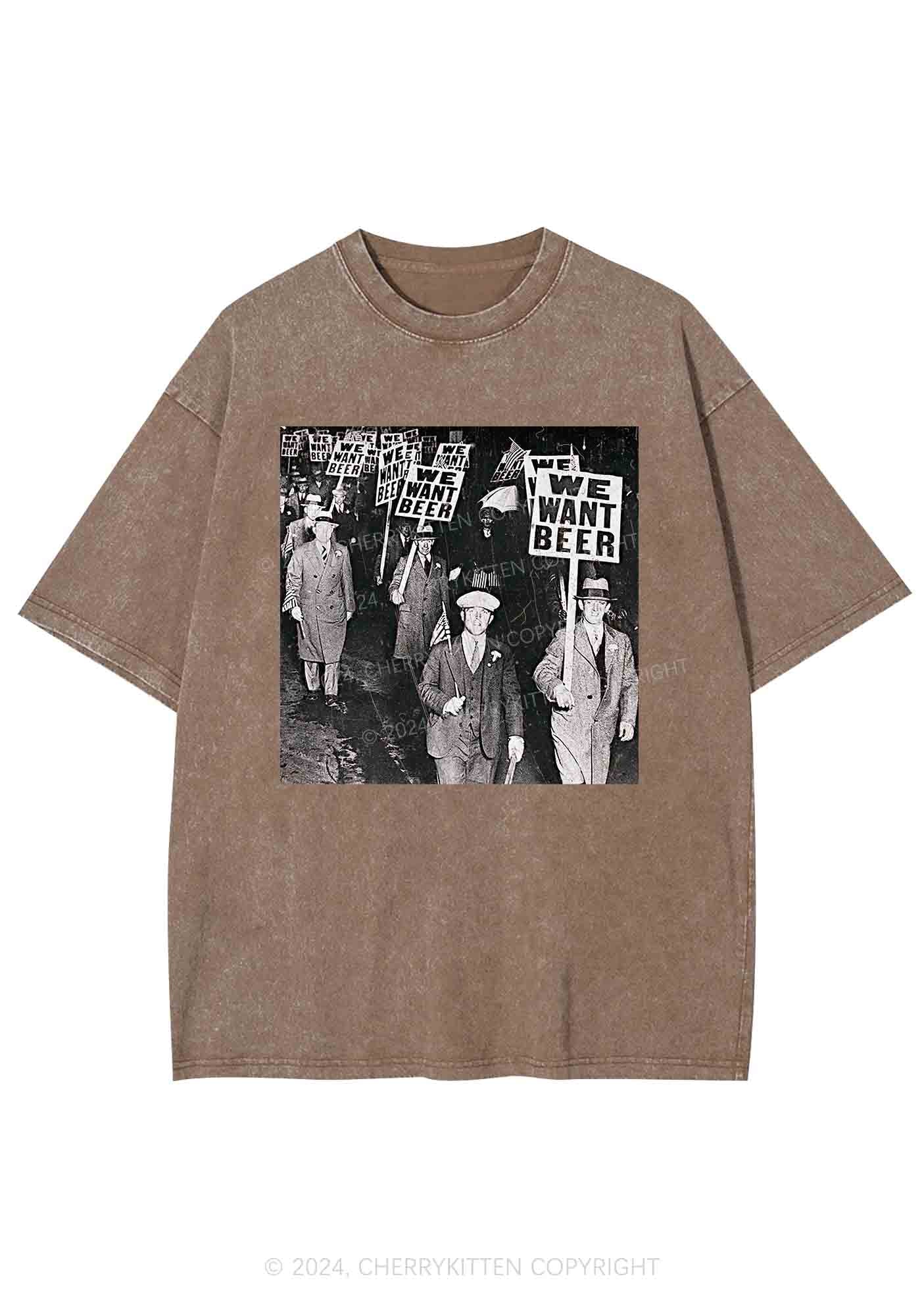 We Want Beer Y2K Washed Tee Cherrykitten - Image 5