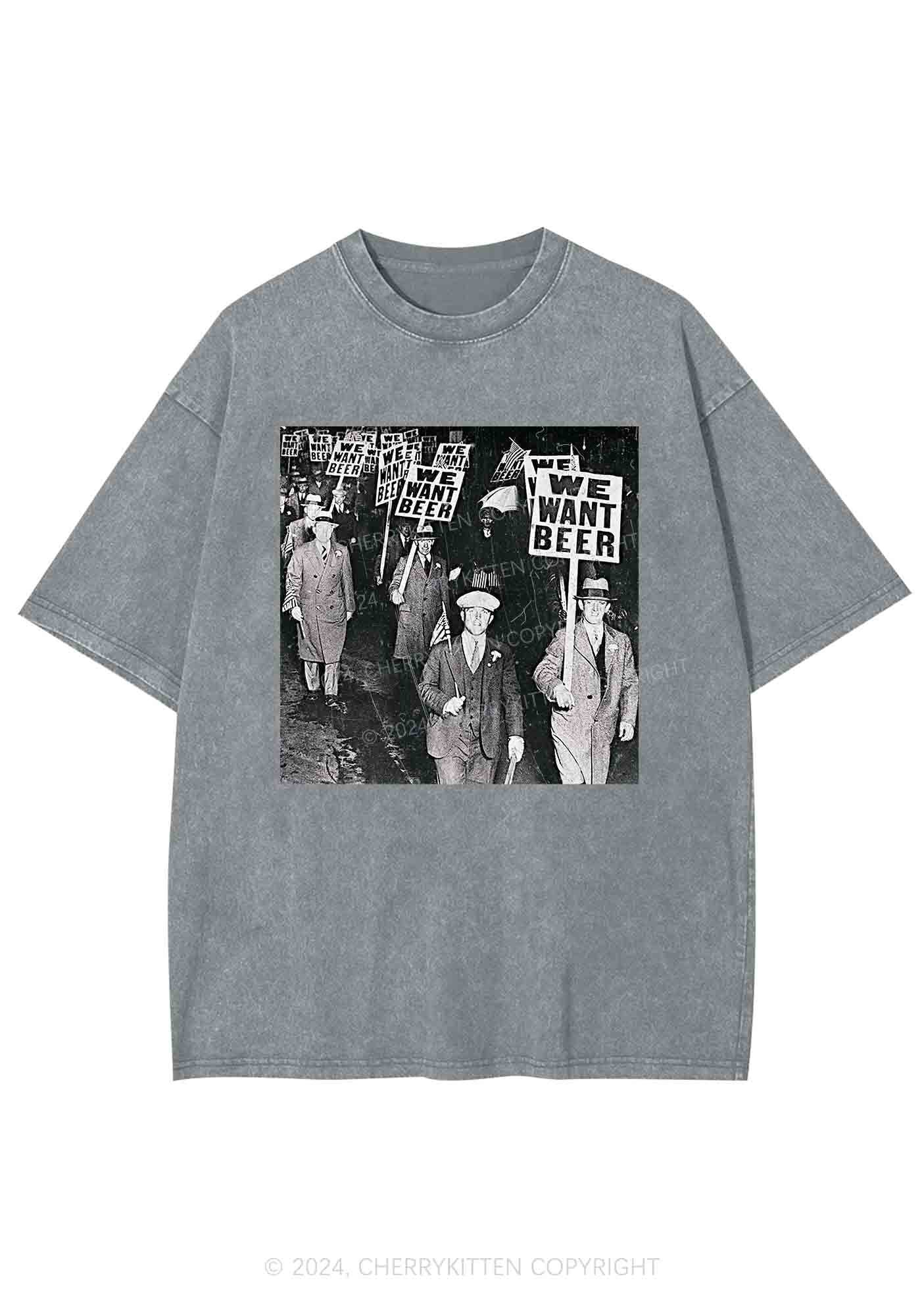 We Want Beer Y2K Washed Tee Cherrykitten - Image 6