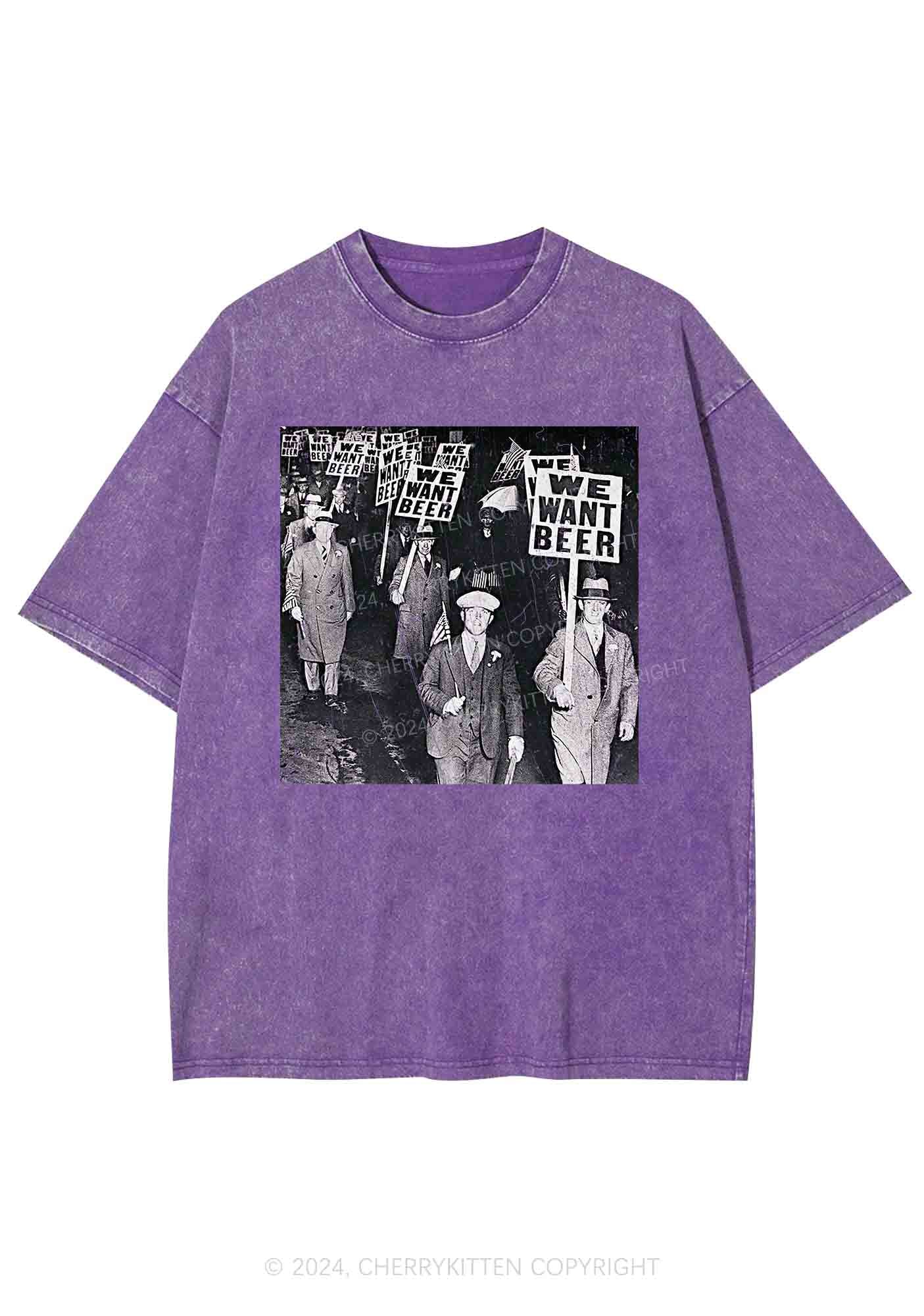 We Want Beer Y2K Washed Tee Cherrykitten - Image 7