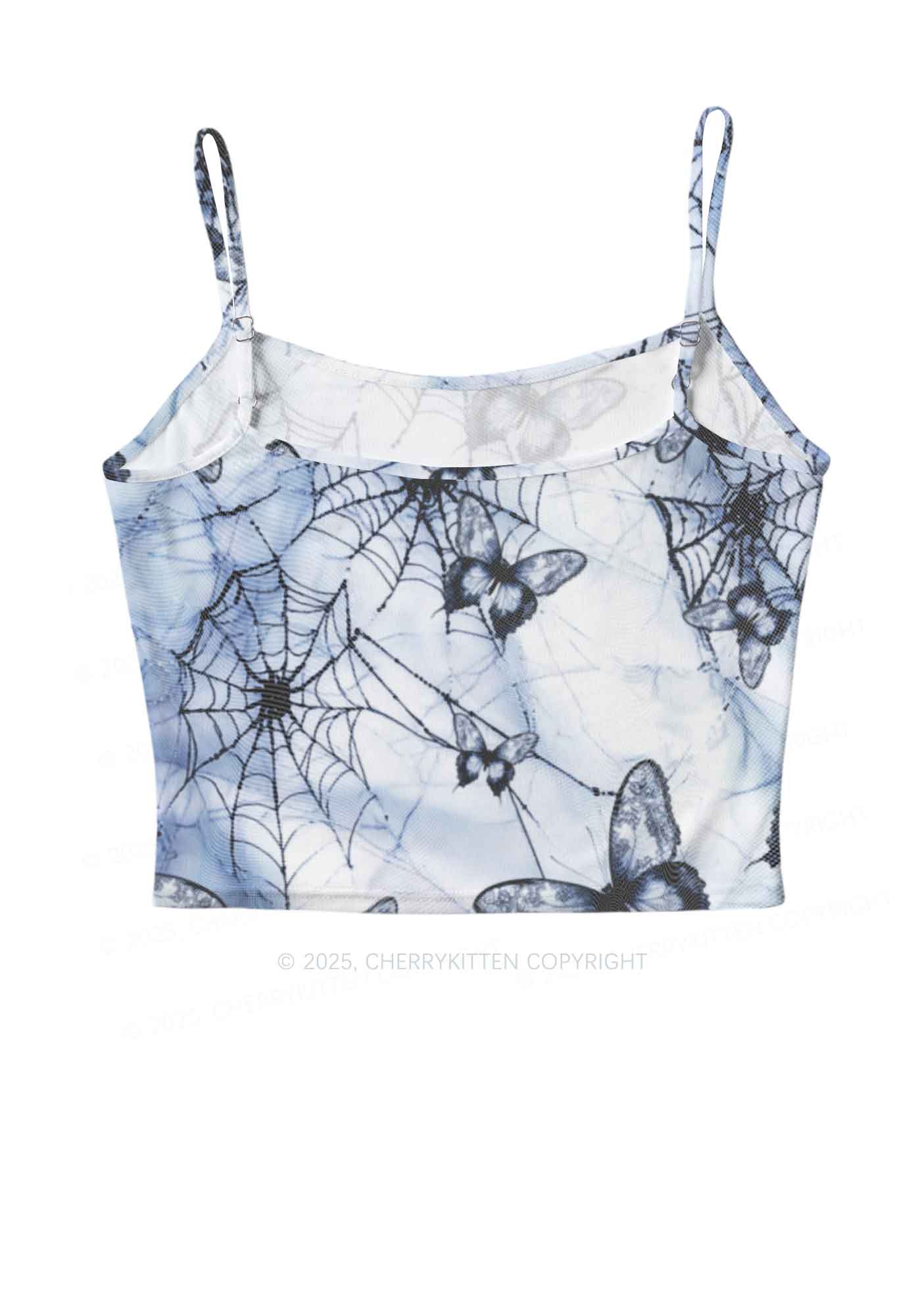 Web And Butterflies Y2K Mesh Cami Tank Cherrykitten - Image 3
