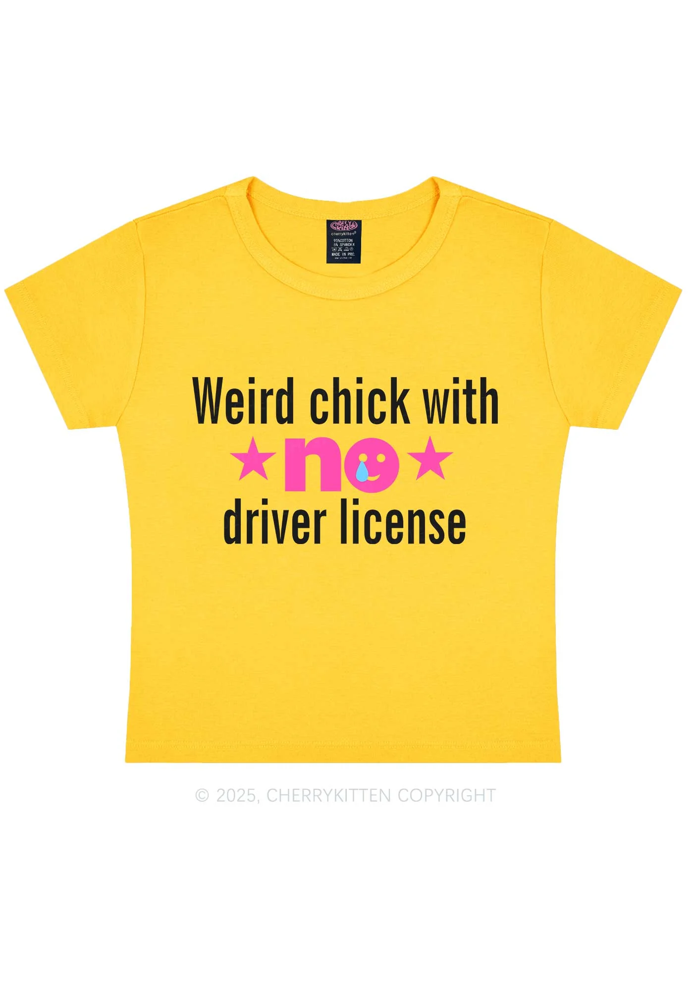 Weird Chick Y2K Baby Tee Cherrykitten - Image 11