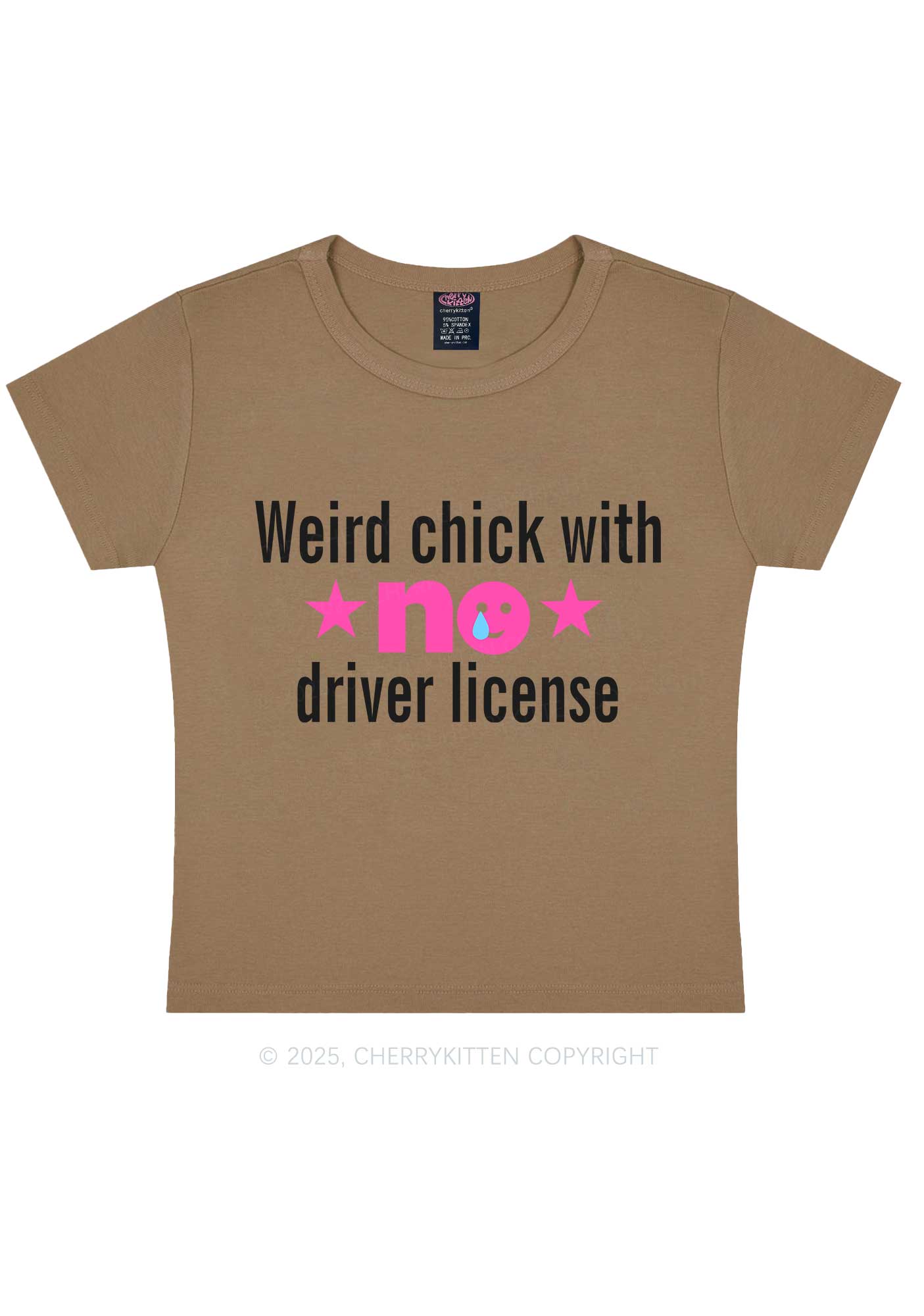 Weird Chick Y2K Baby Tee Cherrykitten - Image 12