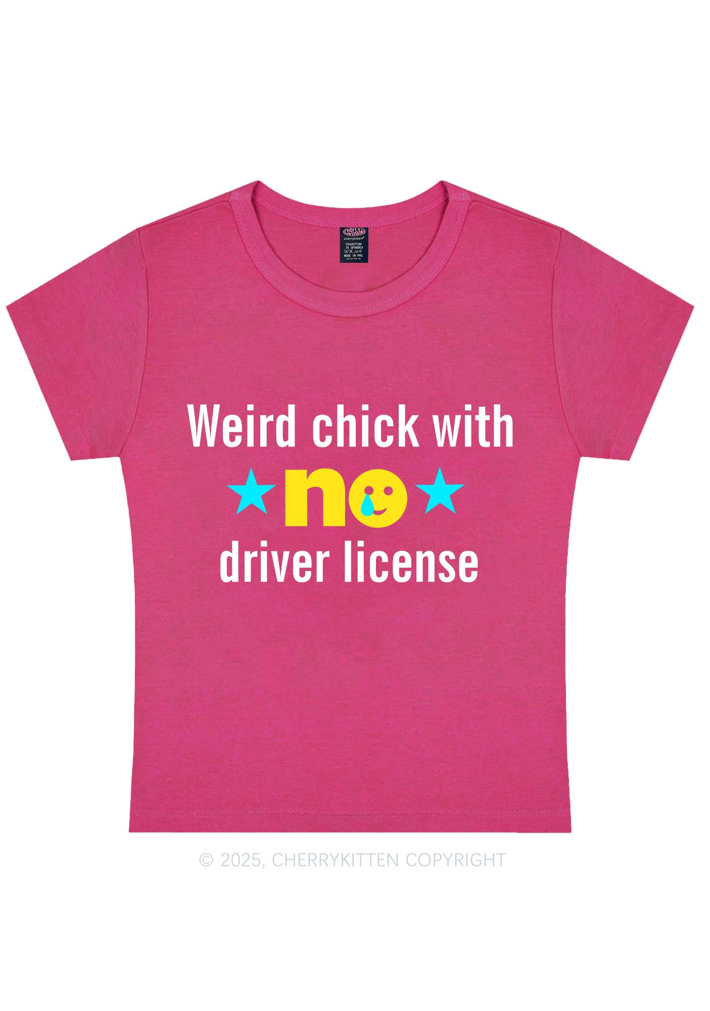 Weird Chick Y2K Baby Tee Cherrykitten - Image 5