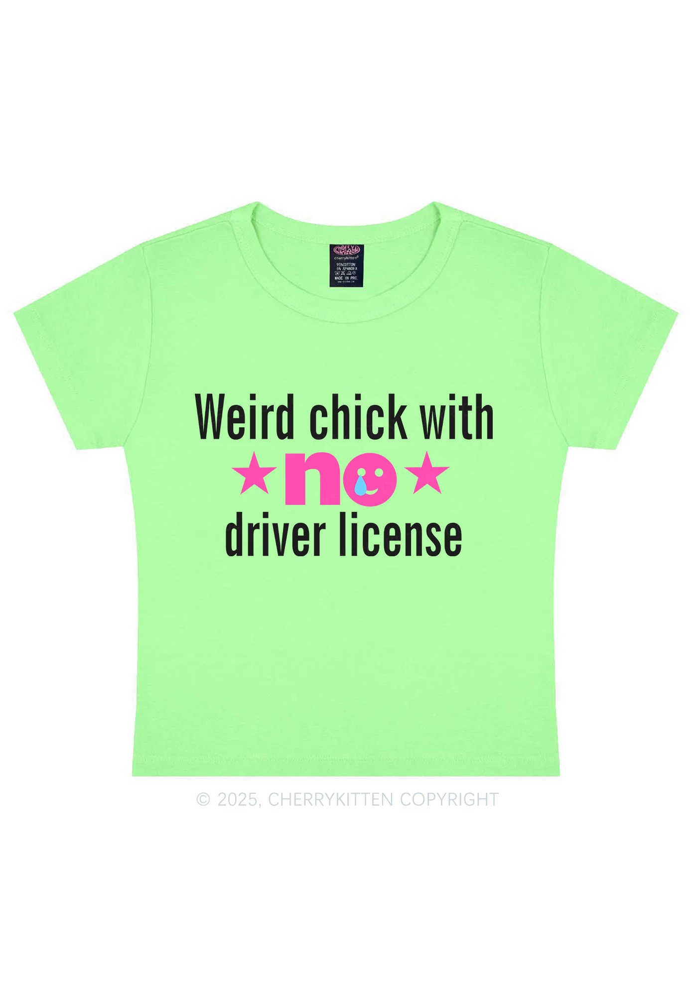 Weird Chick Y2K Baby Tee Cherrykitten - Image 7