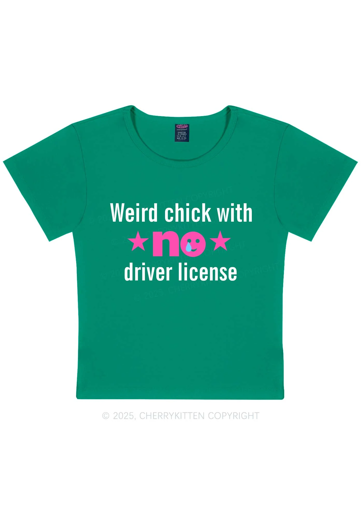 Weird Chick Y2K Baby Tee Cherrykitten - Image 8