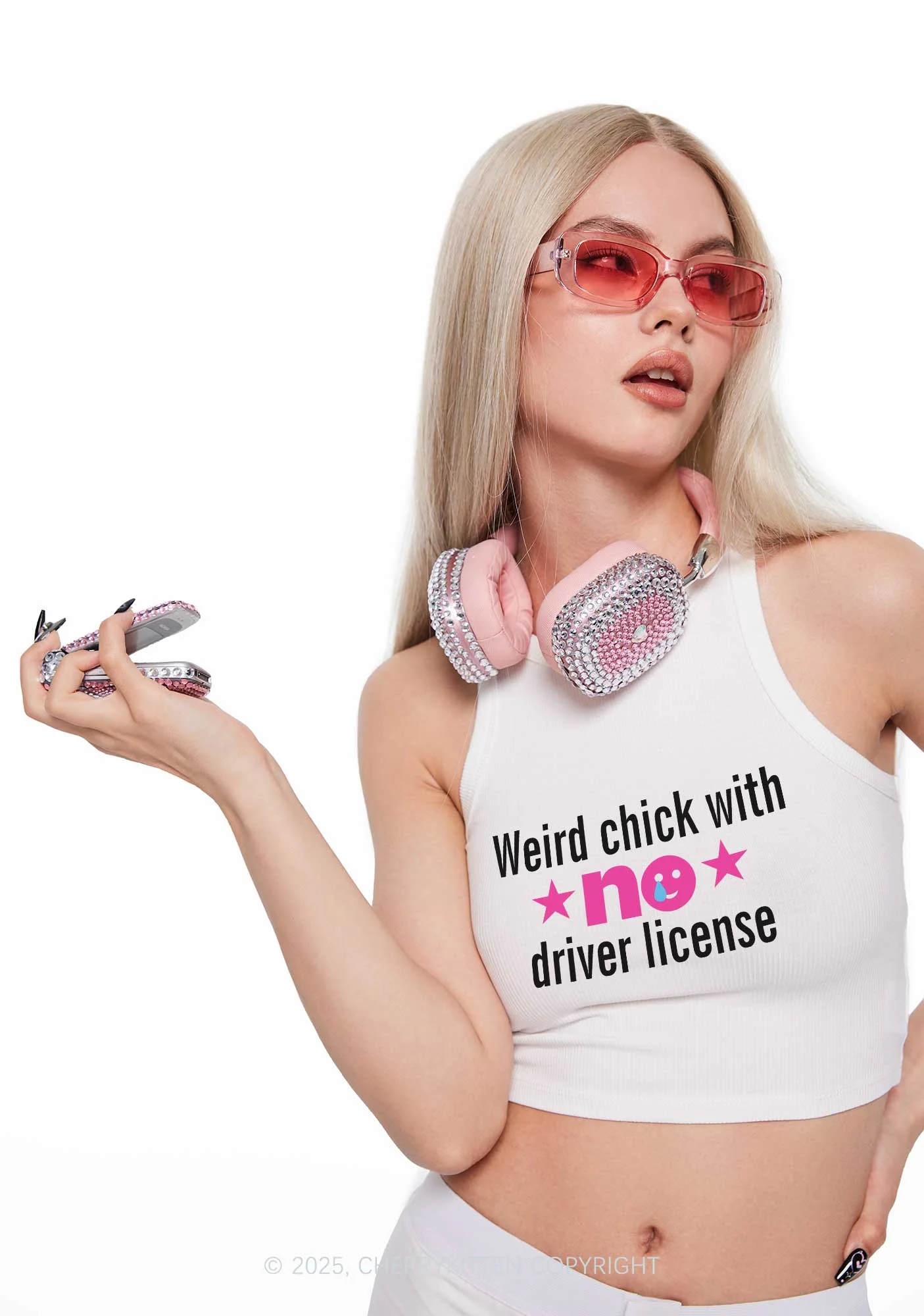 Weird Chick Y2K Crop Tank Top Cherrykitten - Image 2
