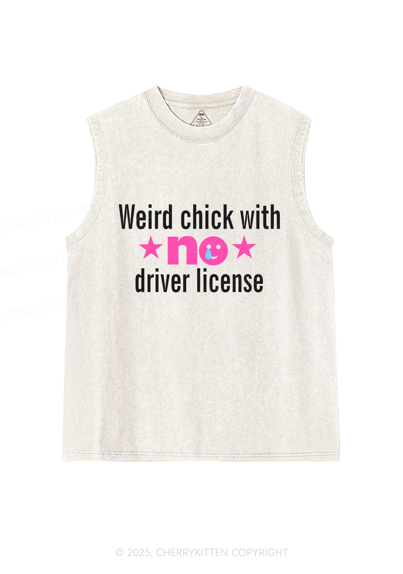 Weird Chick Y2K Washed Muscle Tank Cherrykitten - Image 4