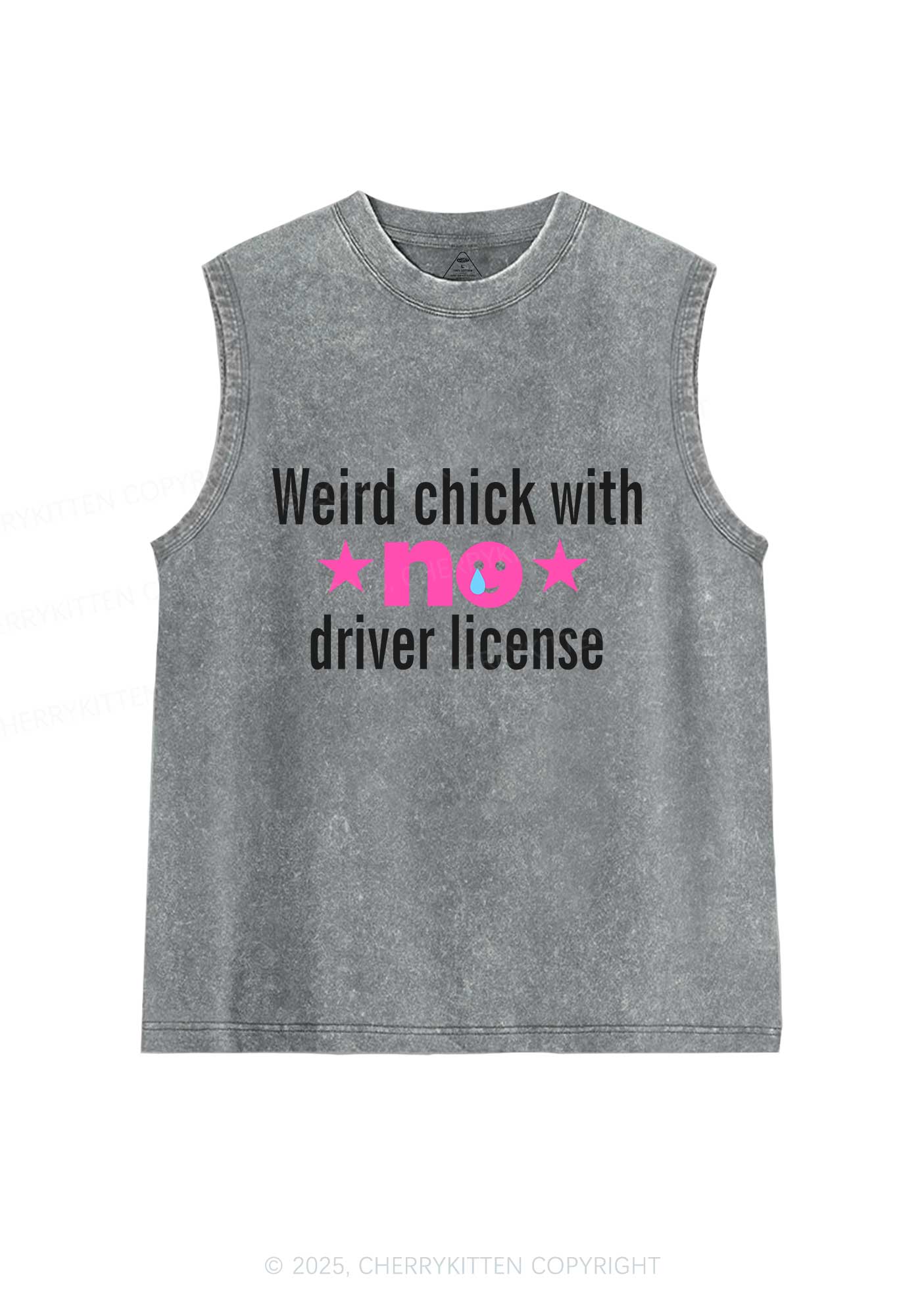 Weird Chick Y2K Washed Muscle Tank Cherrykitten - Image 5