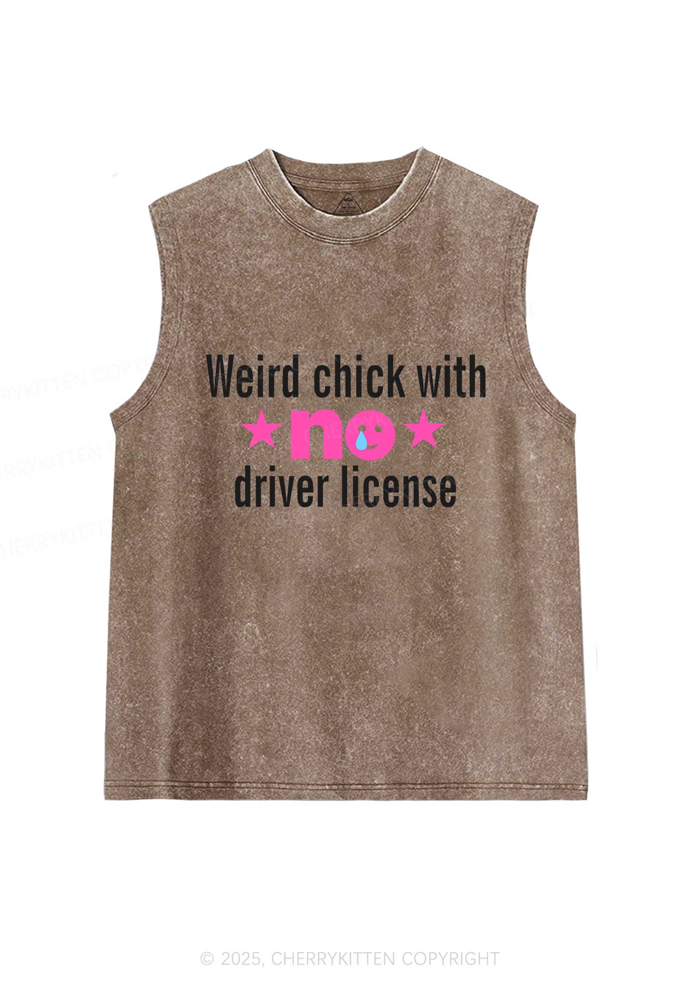 Weird Chick Y2K Washed Muscle Tank Cherrykitten - Image 6