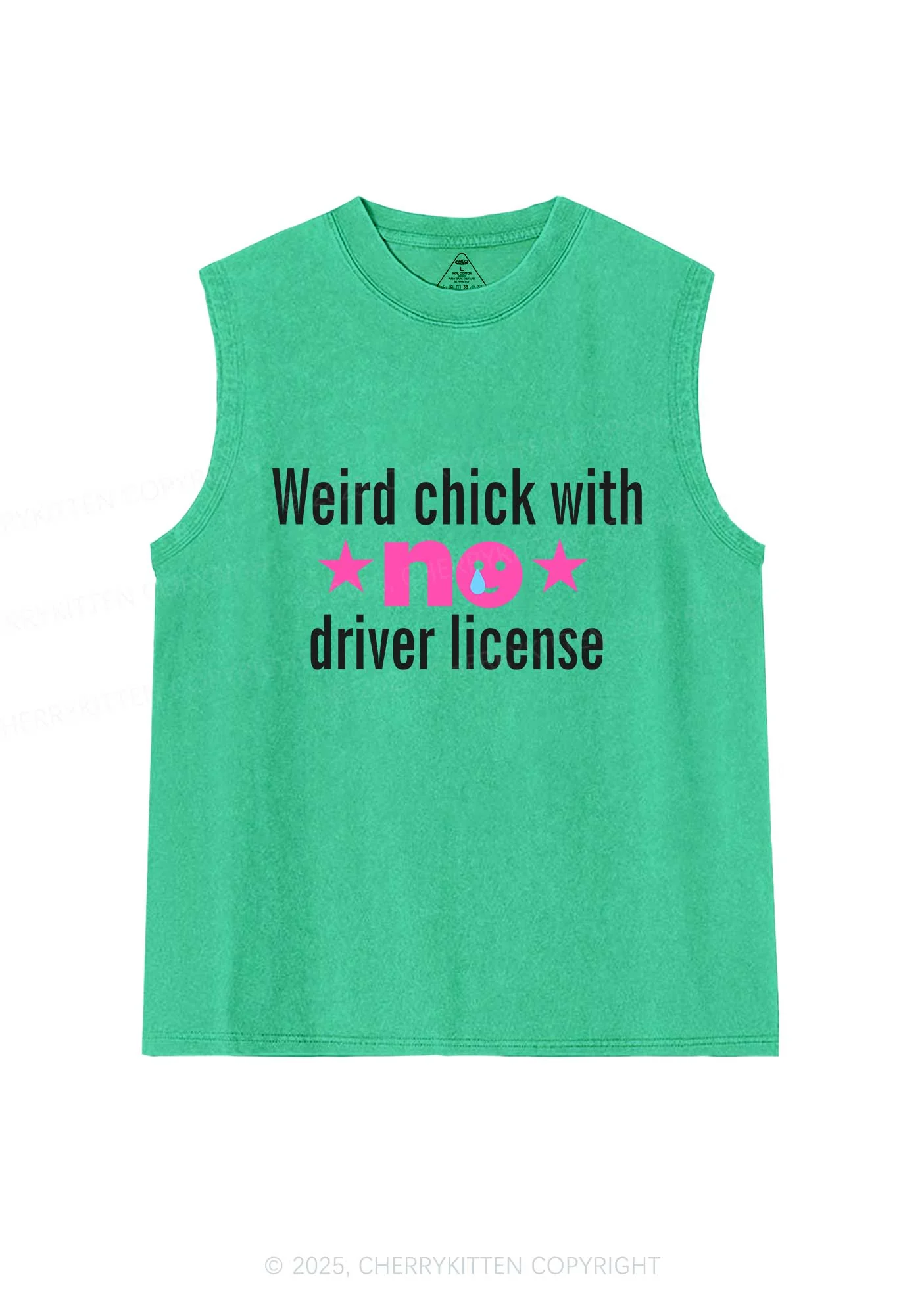 Weird Chick Y2K Washed Muscle Tank Cherrykitten - Image 7
