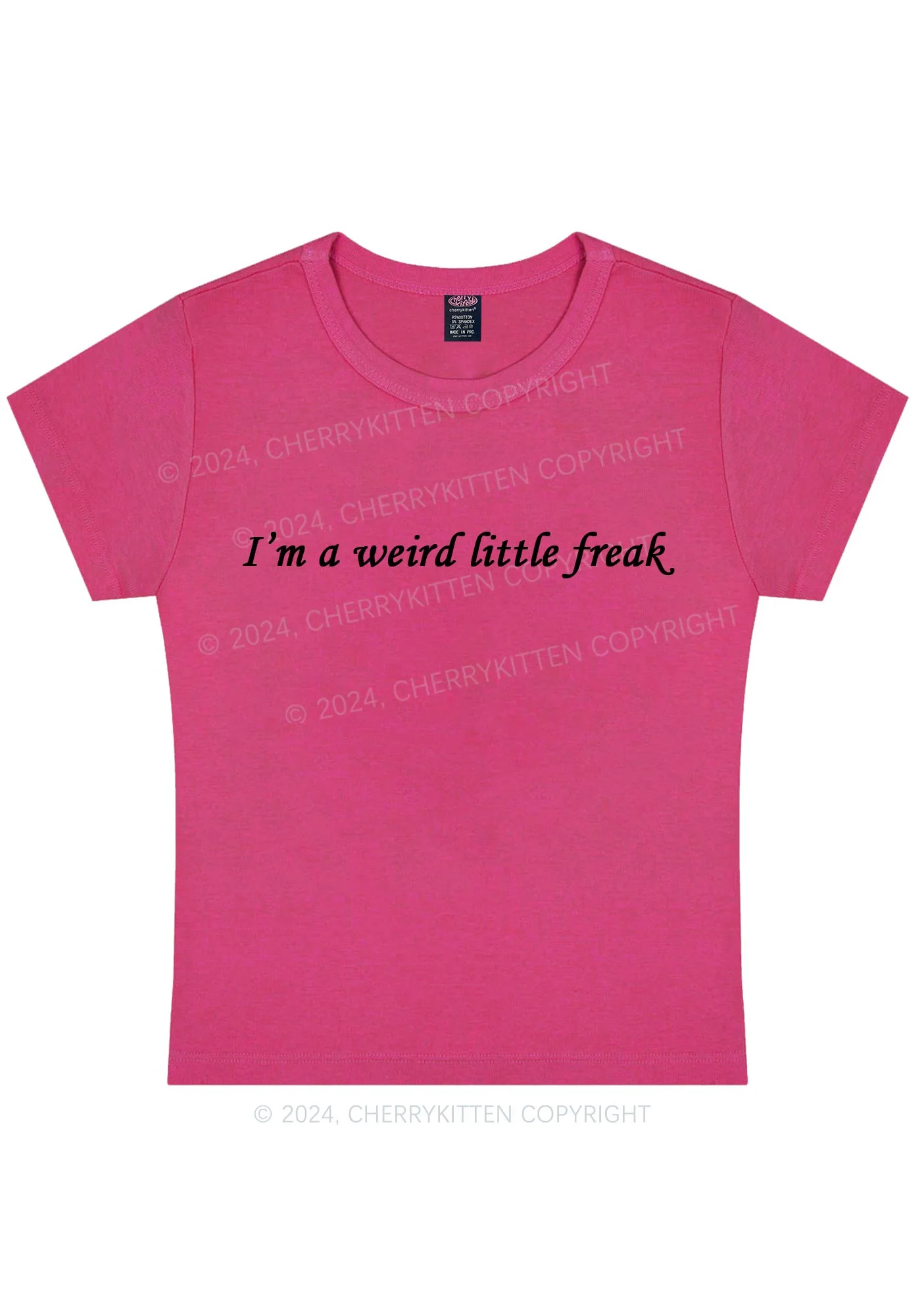 Weird Little Freak Y2K Baby Tee Cherrykitten - Image 5