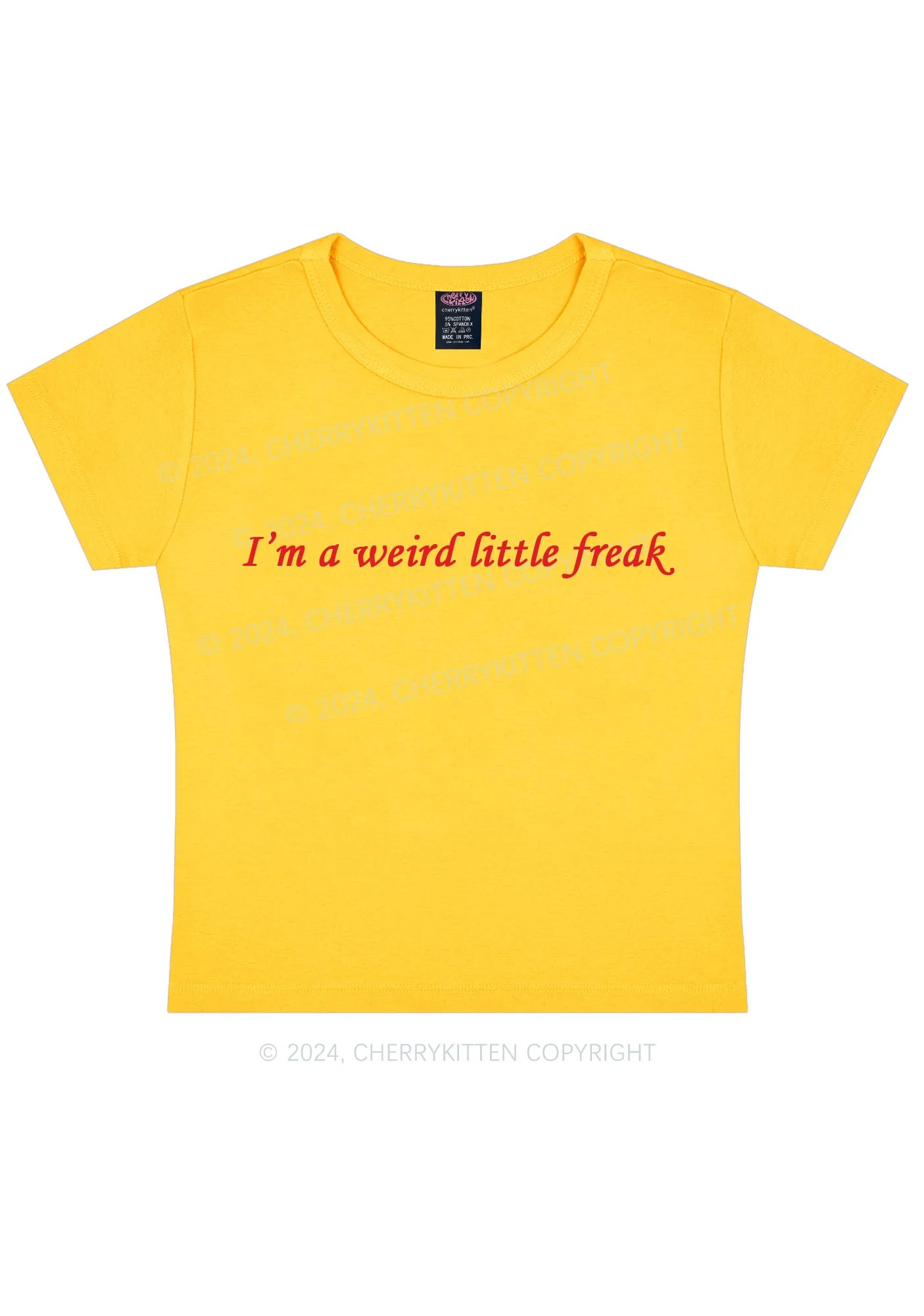 Weird Little Freak Y2K Baby Tee Cherrykitten - Image 7