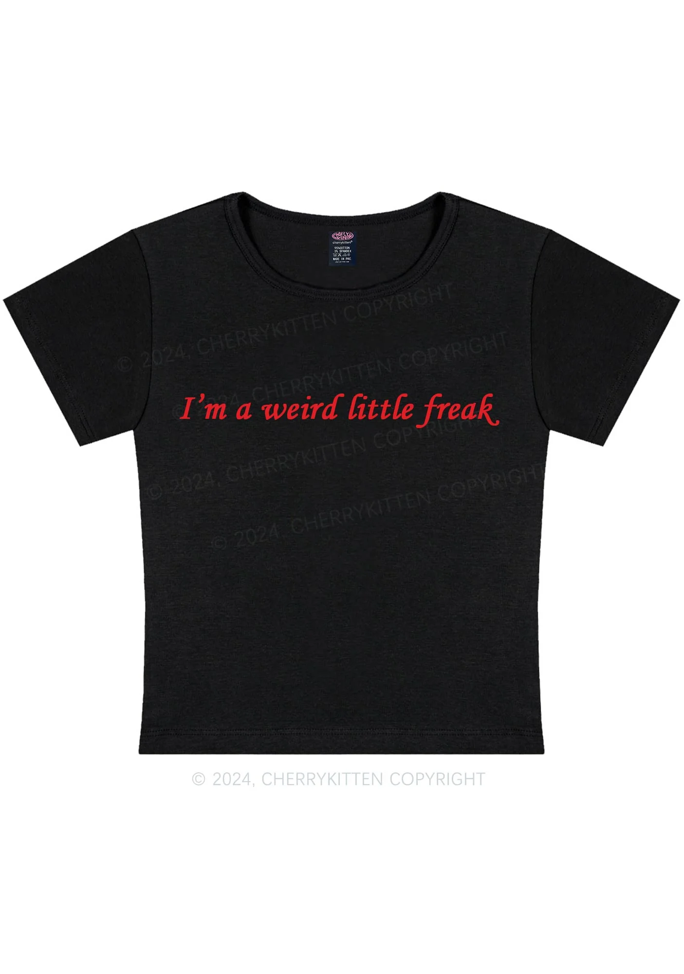 Weird Little Freak Y2K Baby Tee Cherrykitten - Image 9