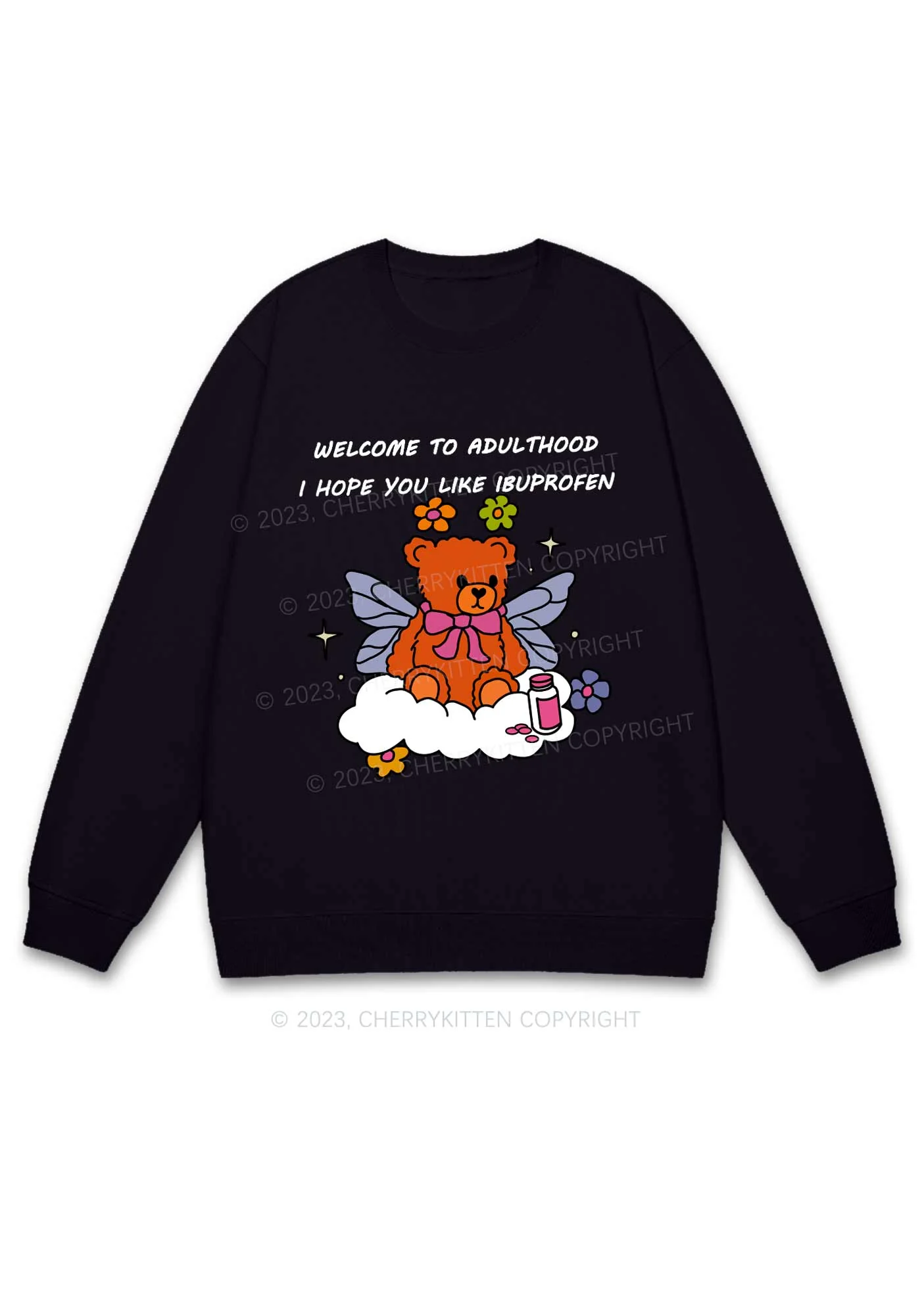 Welcome To Adulthood Y2K Sweatshirt Cherrykitten - Image 3